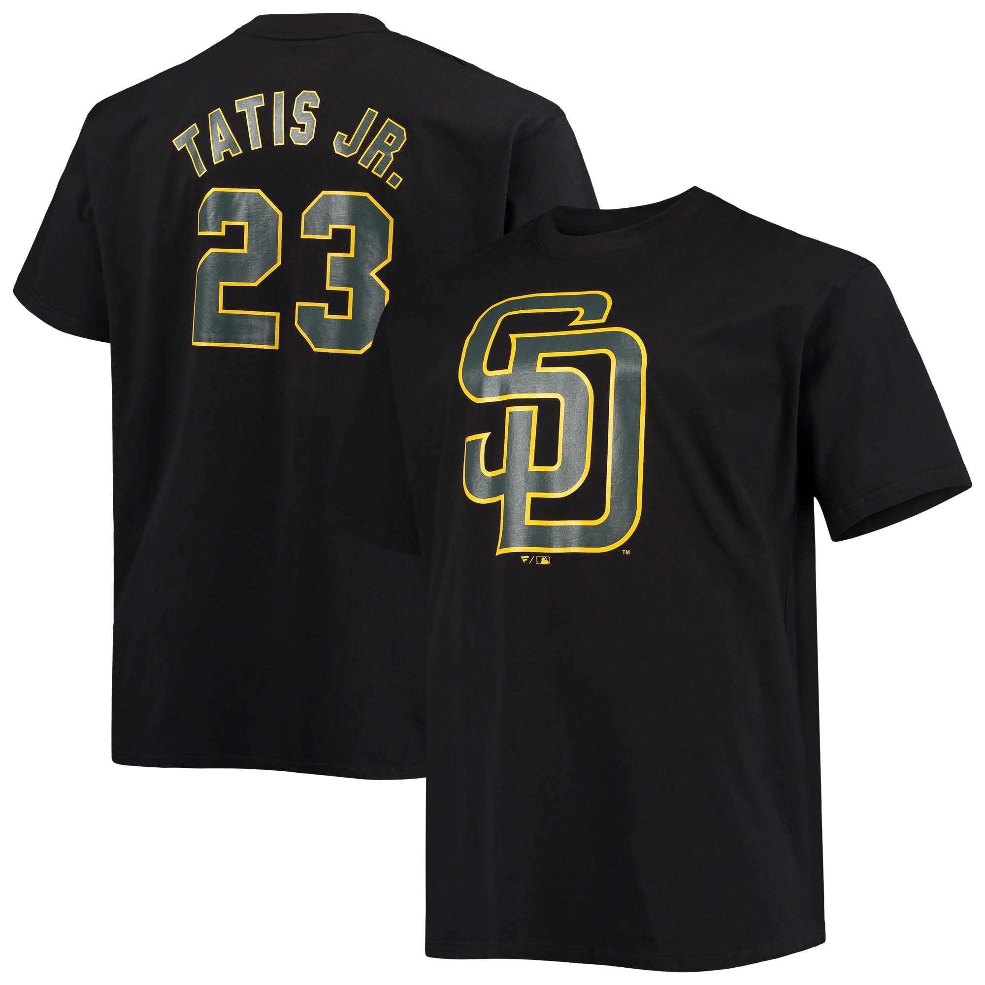 Men's Fanatics Fernando Tatis Jr. Black San Diego Padres Big & Tall Wordmark Name & Number T-Shirt