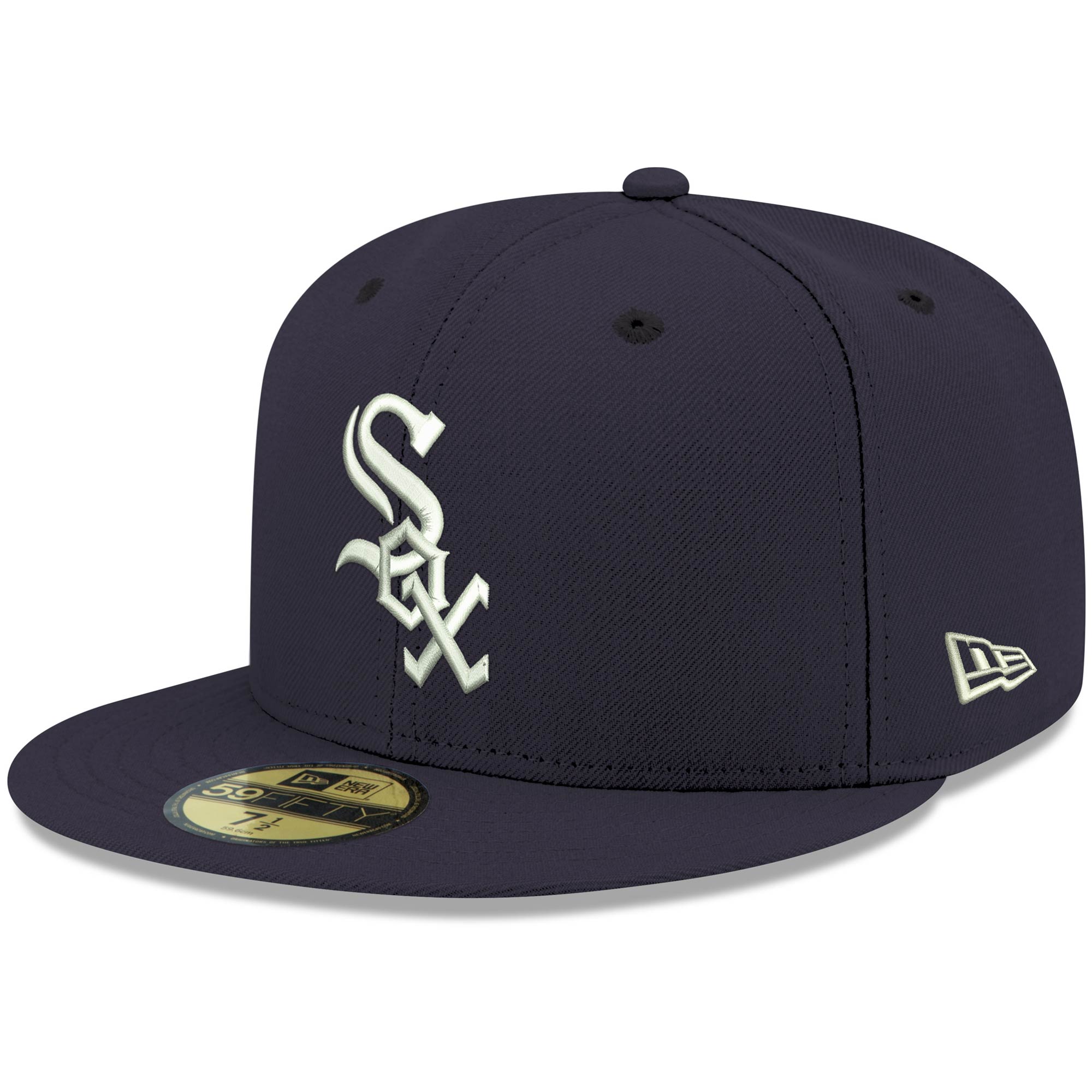 Men's New Era Navy Chicago White Sox White Logo 59FIFTY Fitted Hat