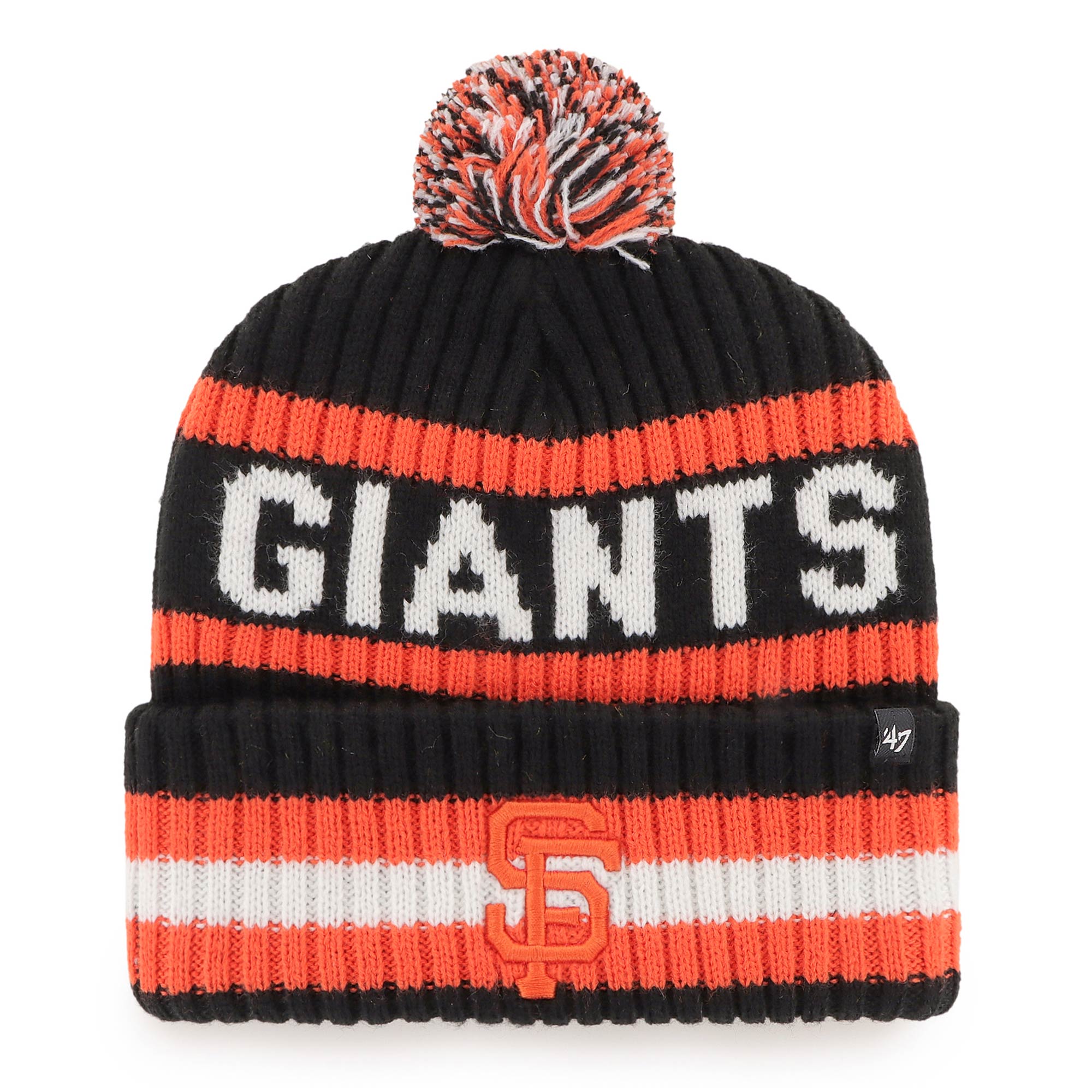Men's '47  Black San Francisco Giants Bering Cuffed Knit Hat with Pom