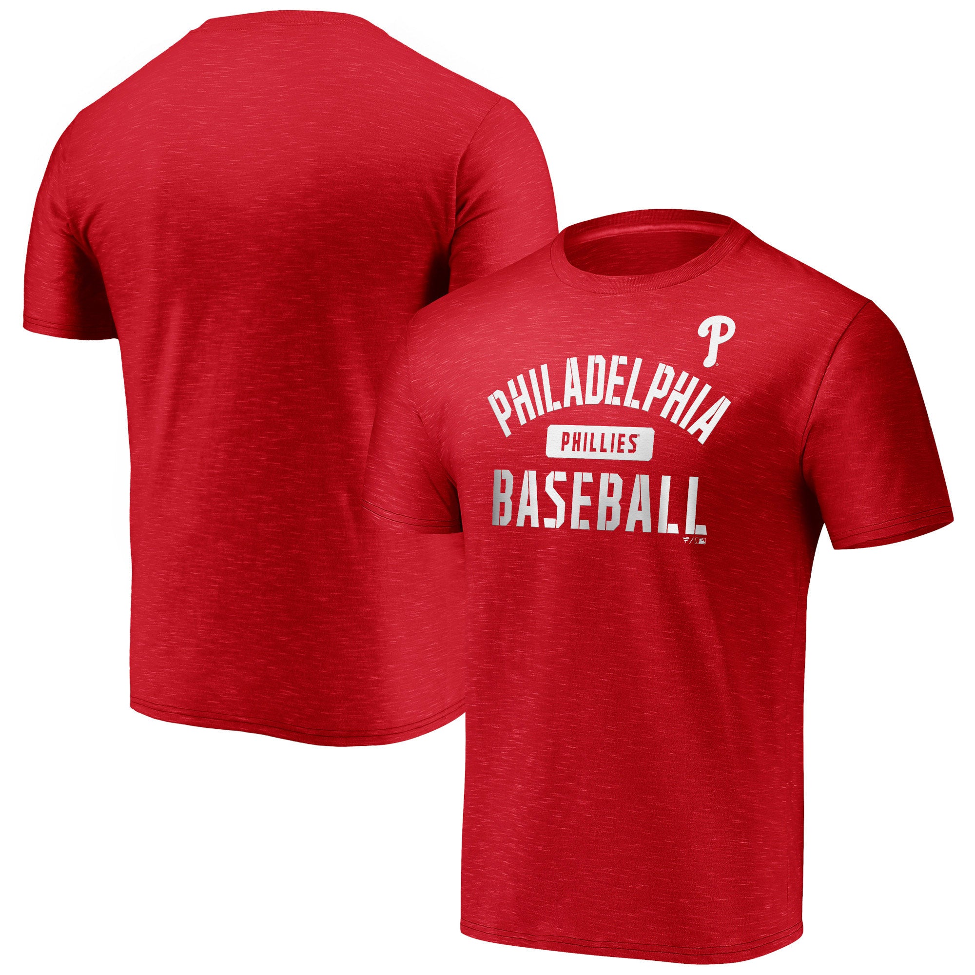 Men's Fanatics Red Philadelphia Phillies Primary Pill Space Dye T-Shirt