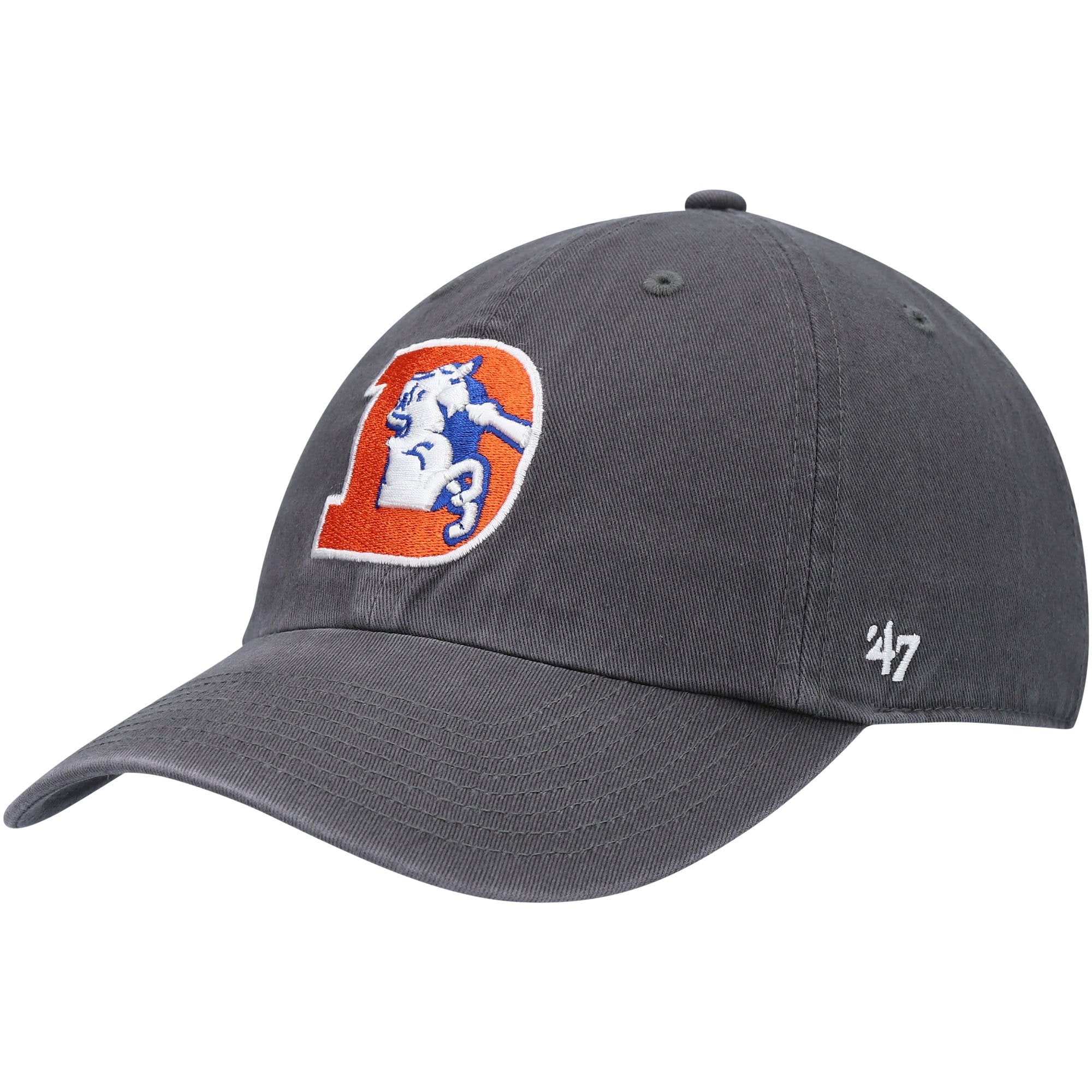 Men's '47 Charcoal Denver Broncos Clean Up Adjustable Hat