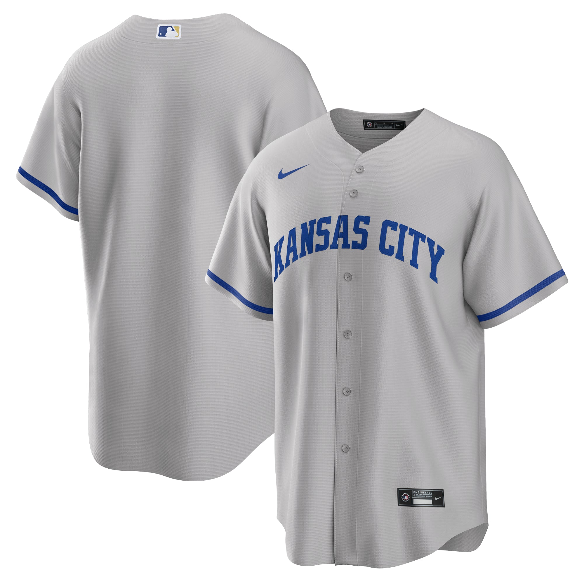 Men's Nike Gray Kansas City Royals Road Replica Team Jersey