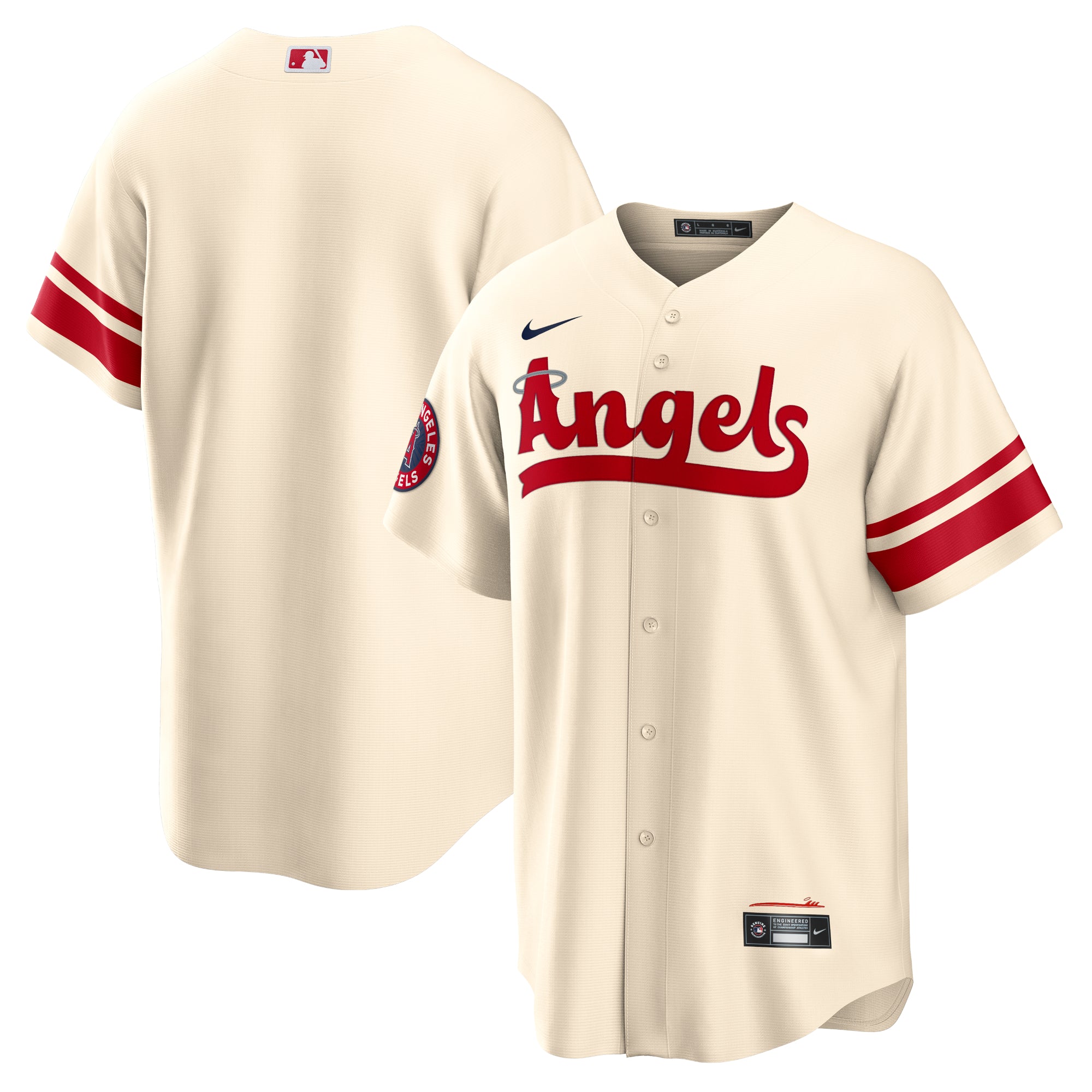 Men's Nike Cream Los Angeles Angels City Connect Replica Team Jersey