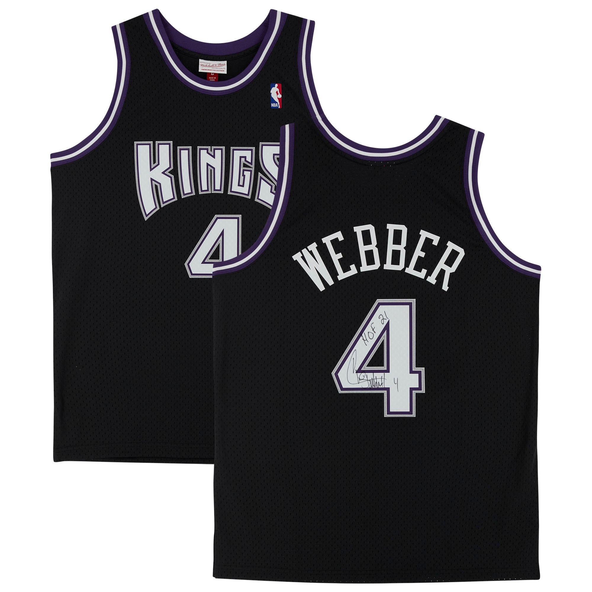Chris Webber Black Sacramento Kings Autographed 2000-01 Mitchell & Ness Replica Jersey with "HOF 21" Inscription
