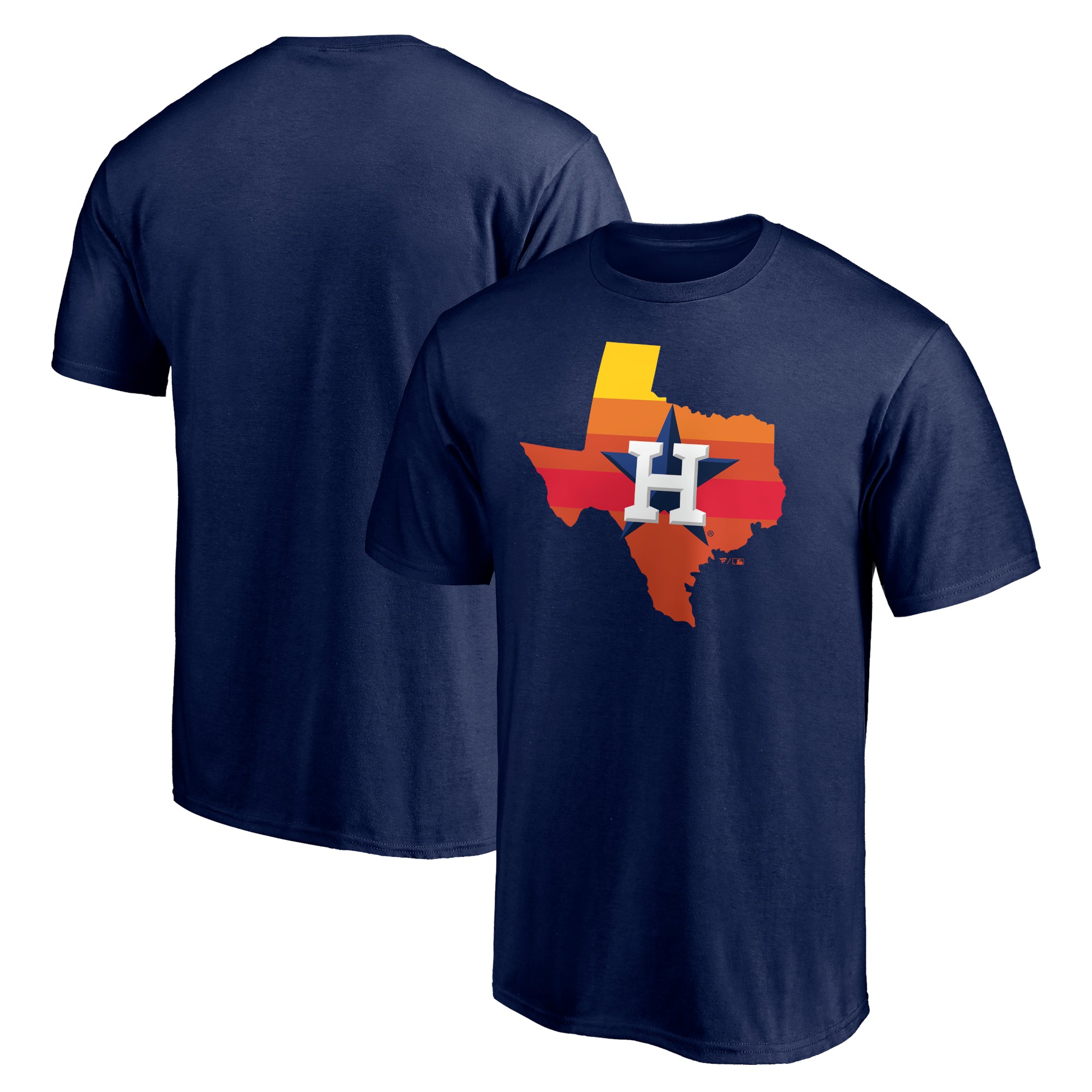 Men's Navy Houston Astros Hometown Collection Texas Sunrise T-Shirt