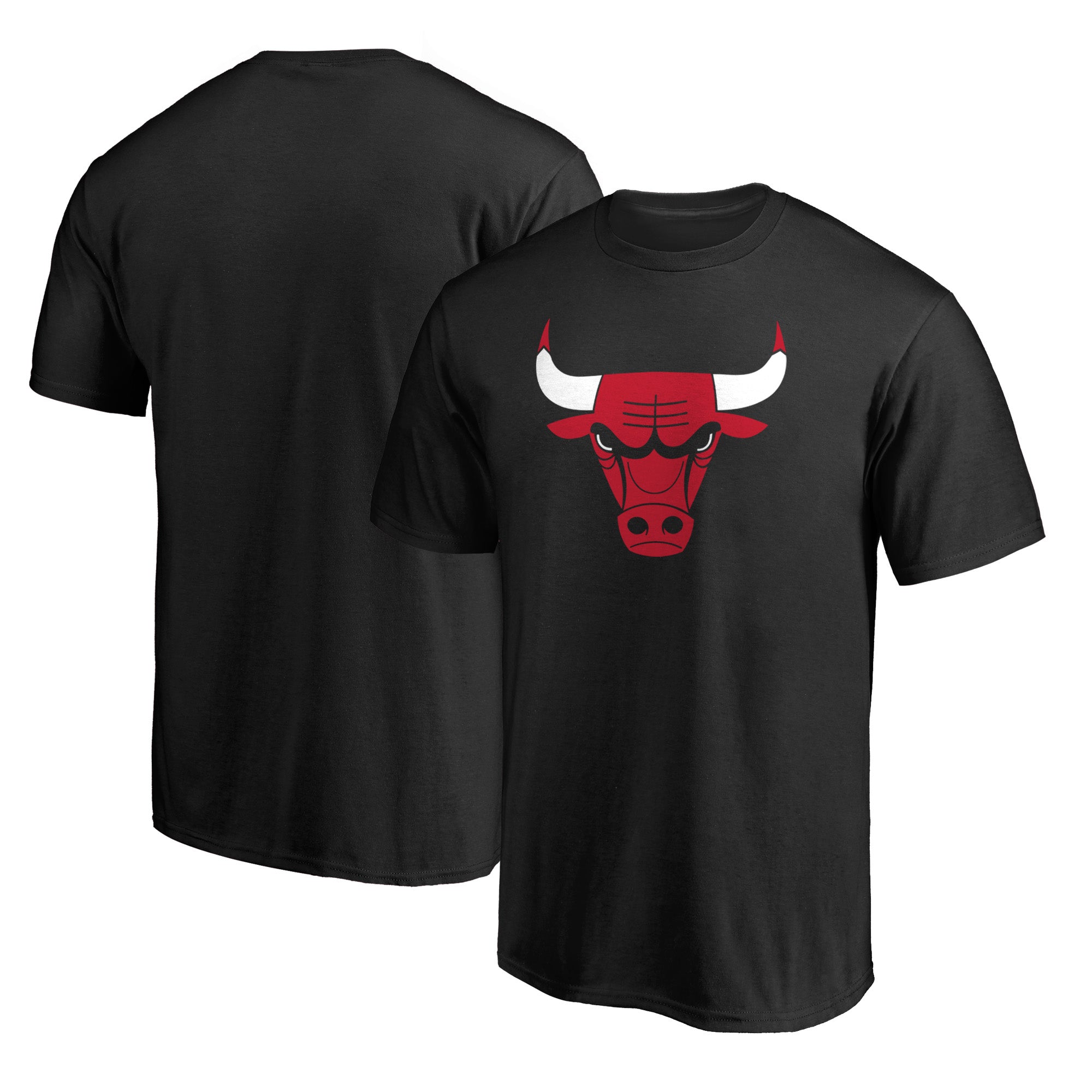 Men's Black Chicago Bulls Primary Mascot Logo T-Shirt