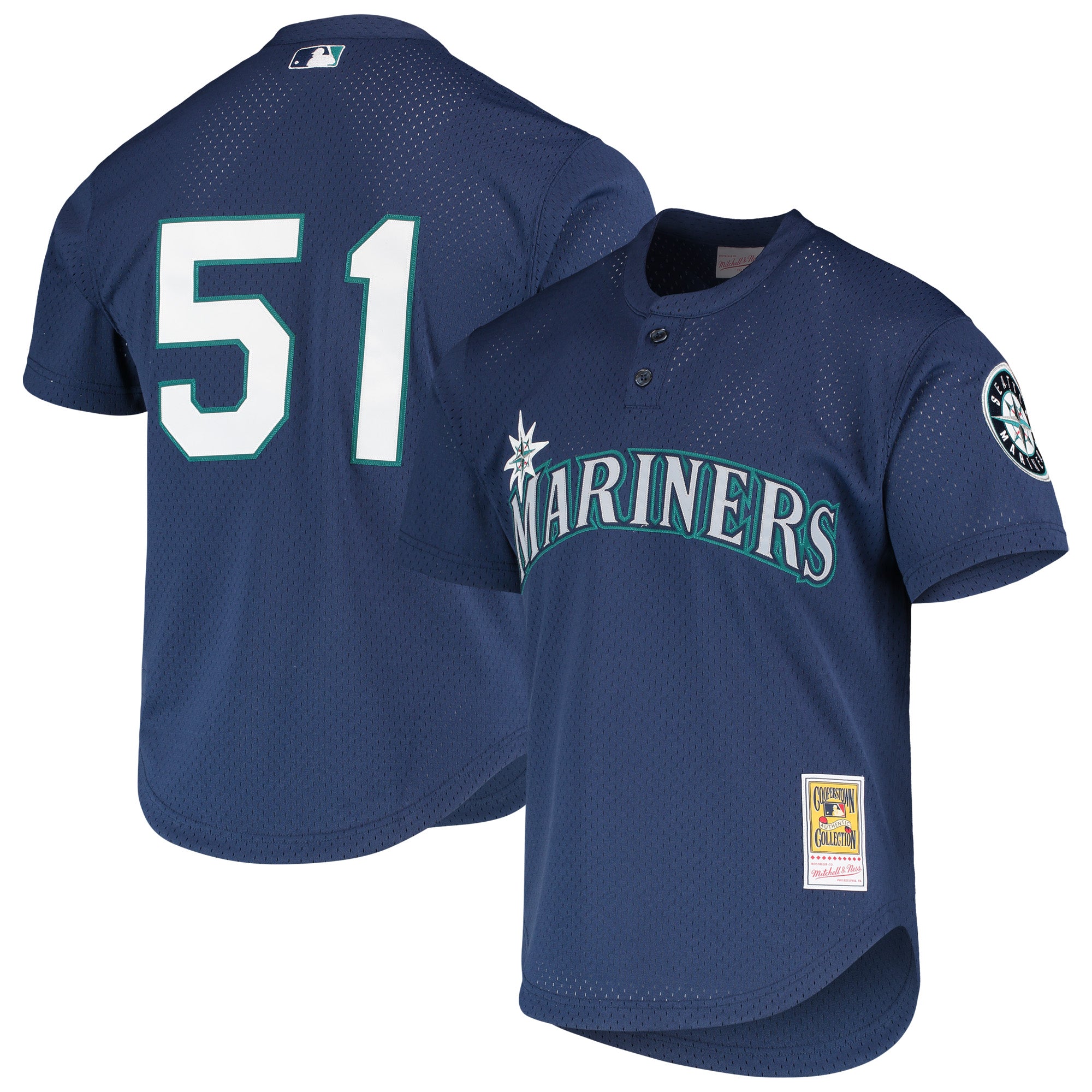Men's Mitchell & Ness Ichiro Suzuki Navy Seattle Mariners Authentic Batting Practice Jersey