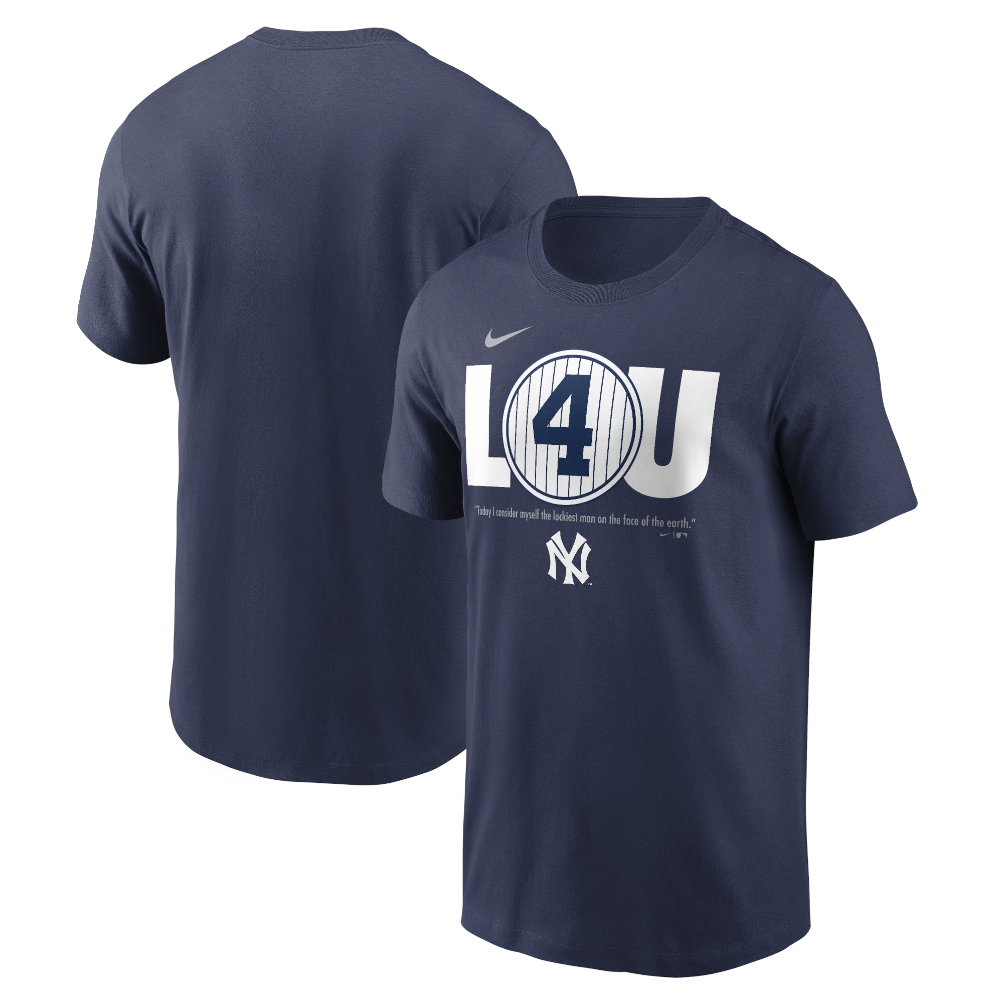 Men's Nike Lou Gehrig Navy New York Yankees Cooperstown Collection Lou Gehrig Day Retired Number T-Shirt