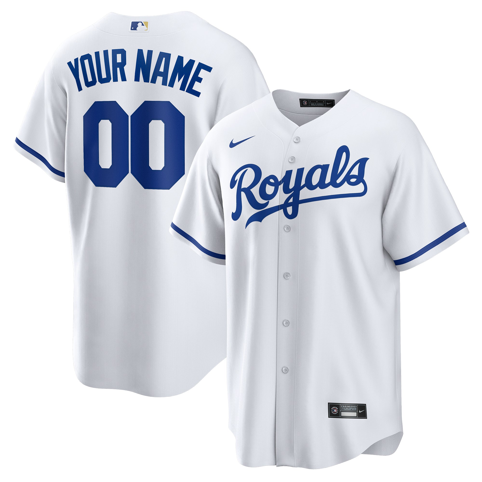 Men's Nike White Kansas City Royals Replica Custom Jersey