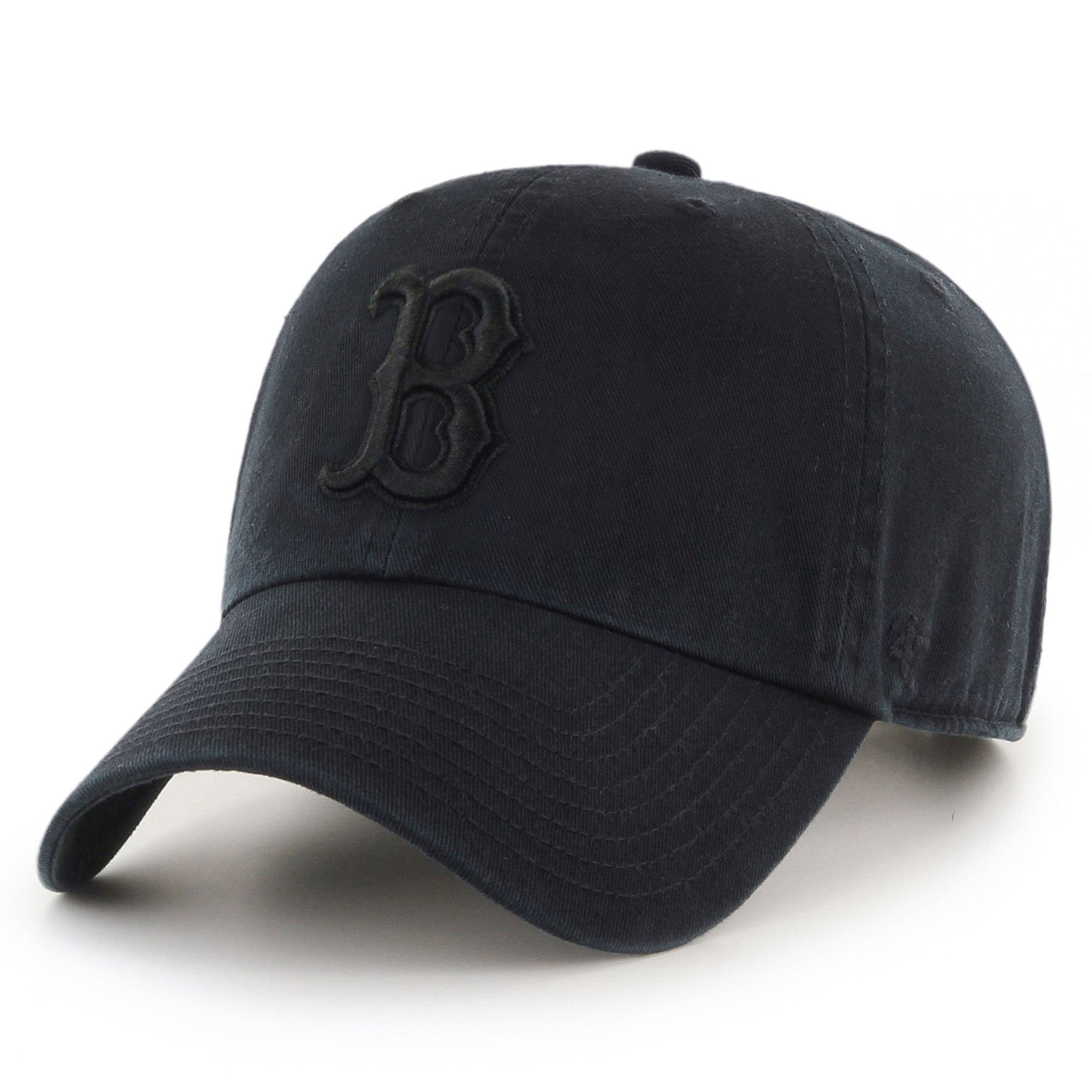 Men's '47 Black Boston Red Sox Team Logo Clean Up Adjustable Hat