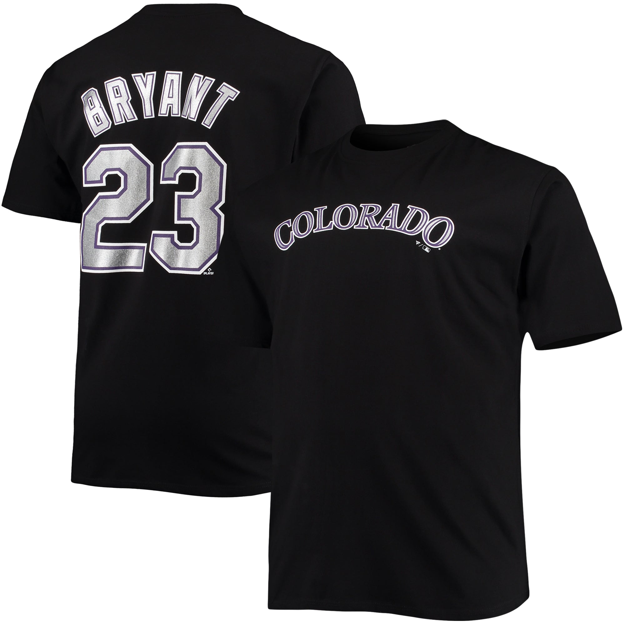 Men's Fanatics Kris Bryant Black Colorado Rockies Big & Tall Name & Number T-Shirt