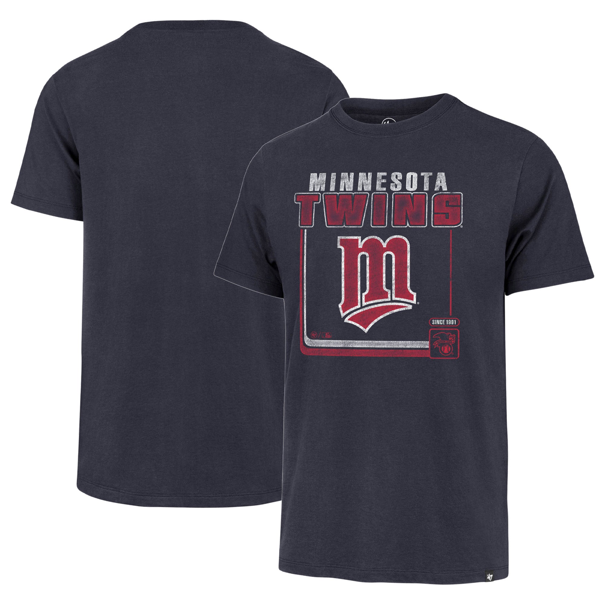 Men's '47 Navy Minnesota Twins Cooperstown Collection Borderline Franklin T-Shirt