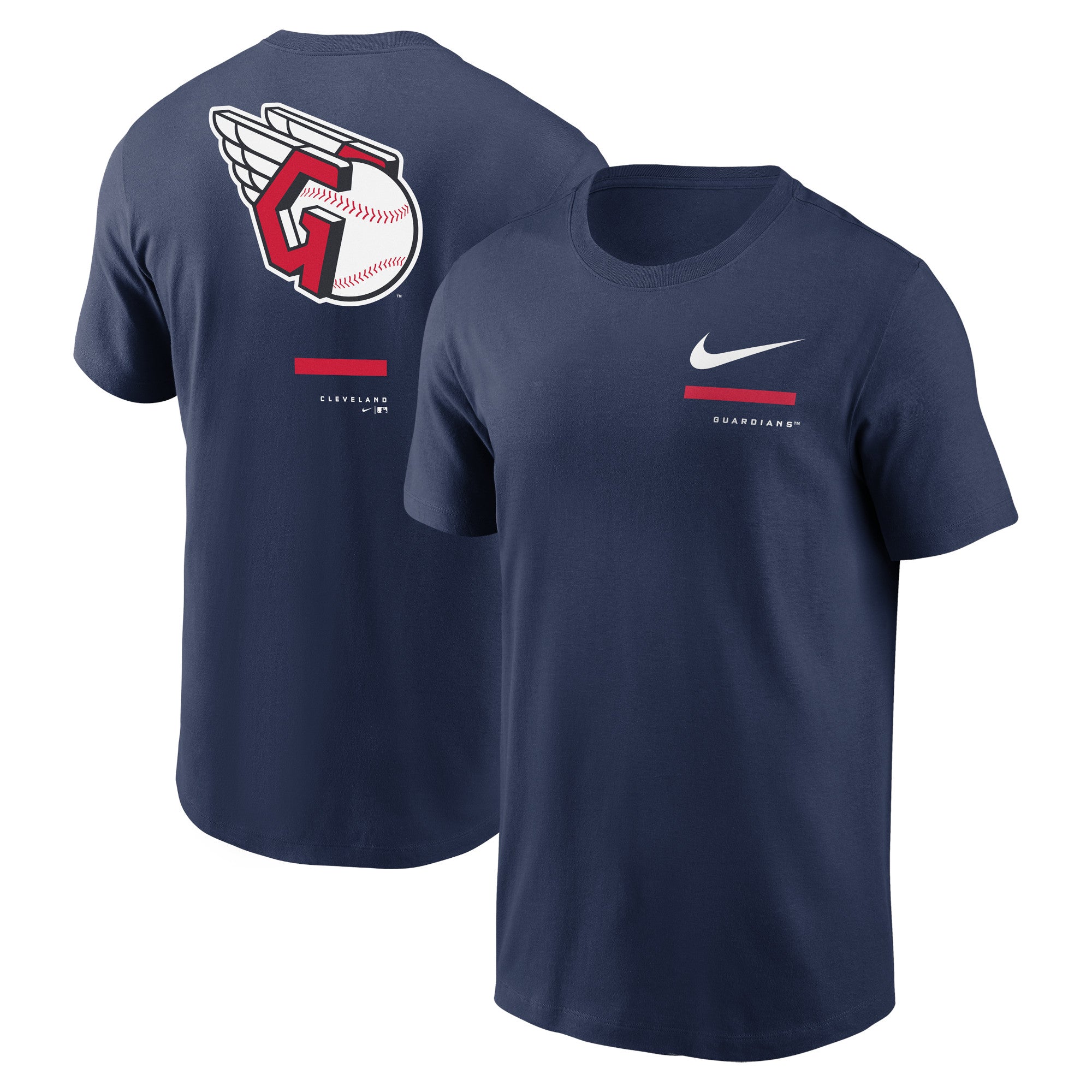 Men's Nike Navy Cleveland Guardians Over the Shoulder T-Shirt