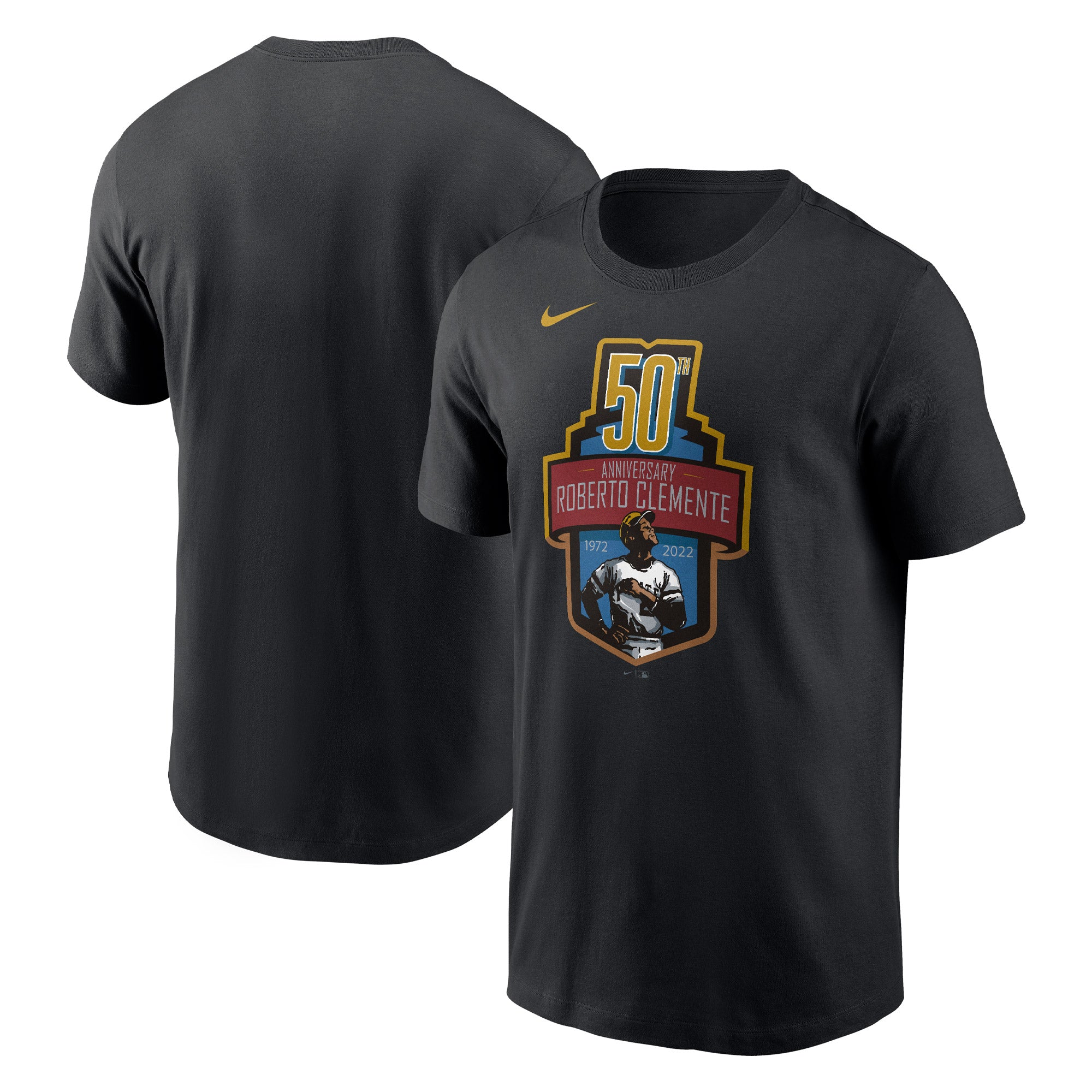 Men's Nike Roberto Clemente Black Pittsburgh Pirates 50th Anniversary Commemorative T-Shirt