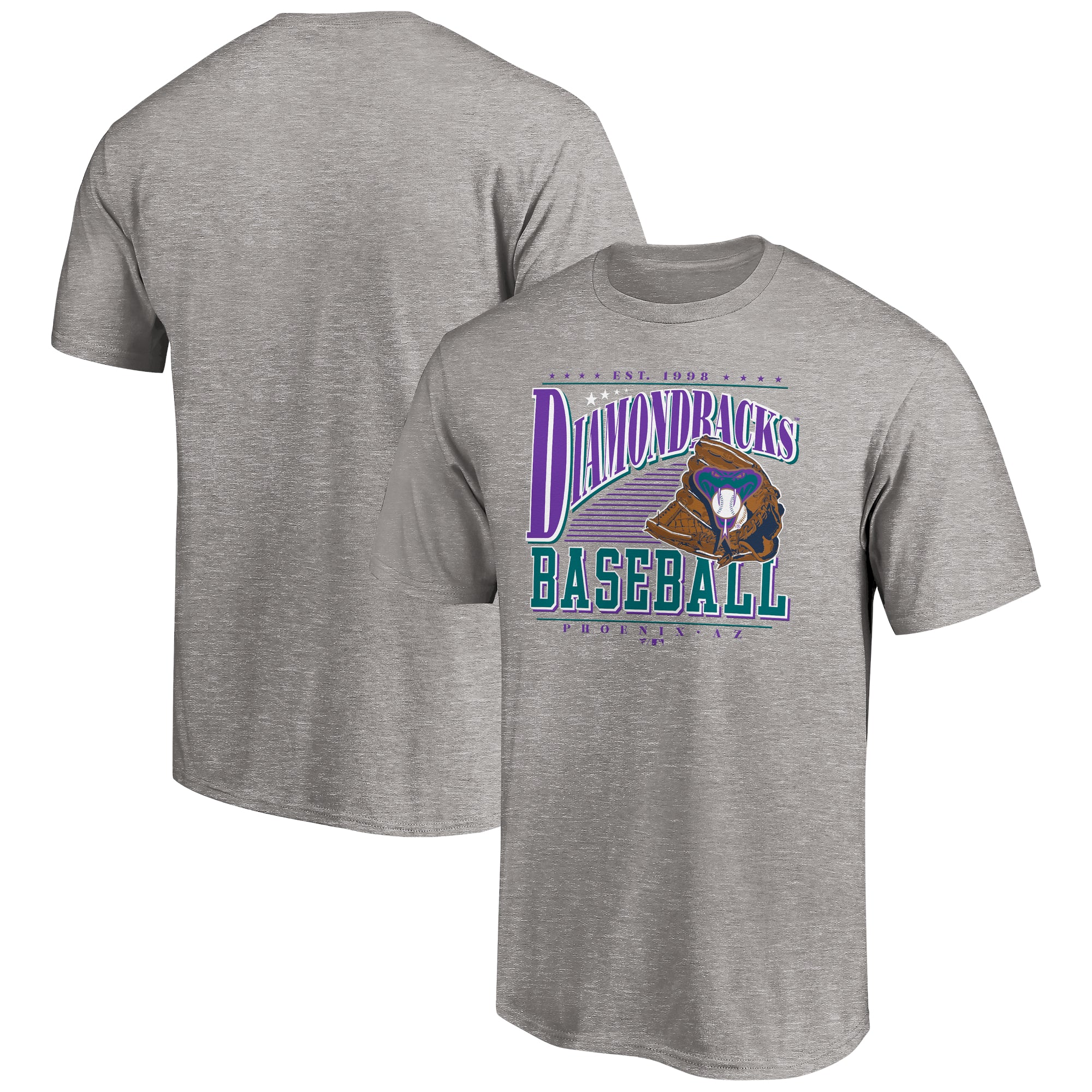 Men's Heather Gray Arizona Diamondbacks Cooperstown Collection Winning Time T-Shirt