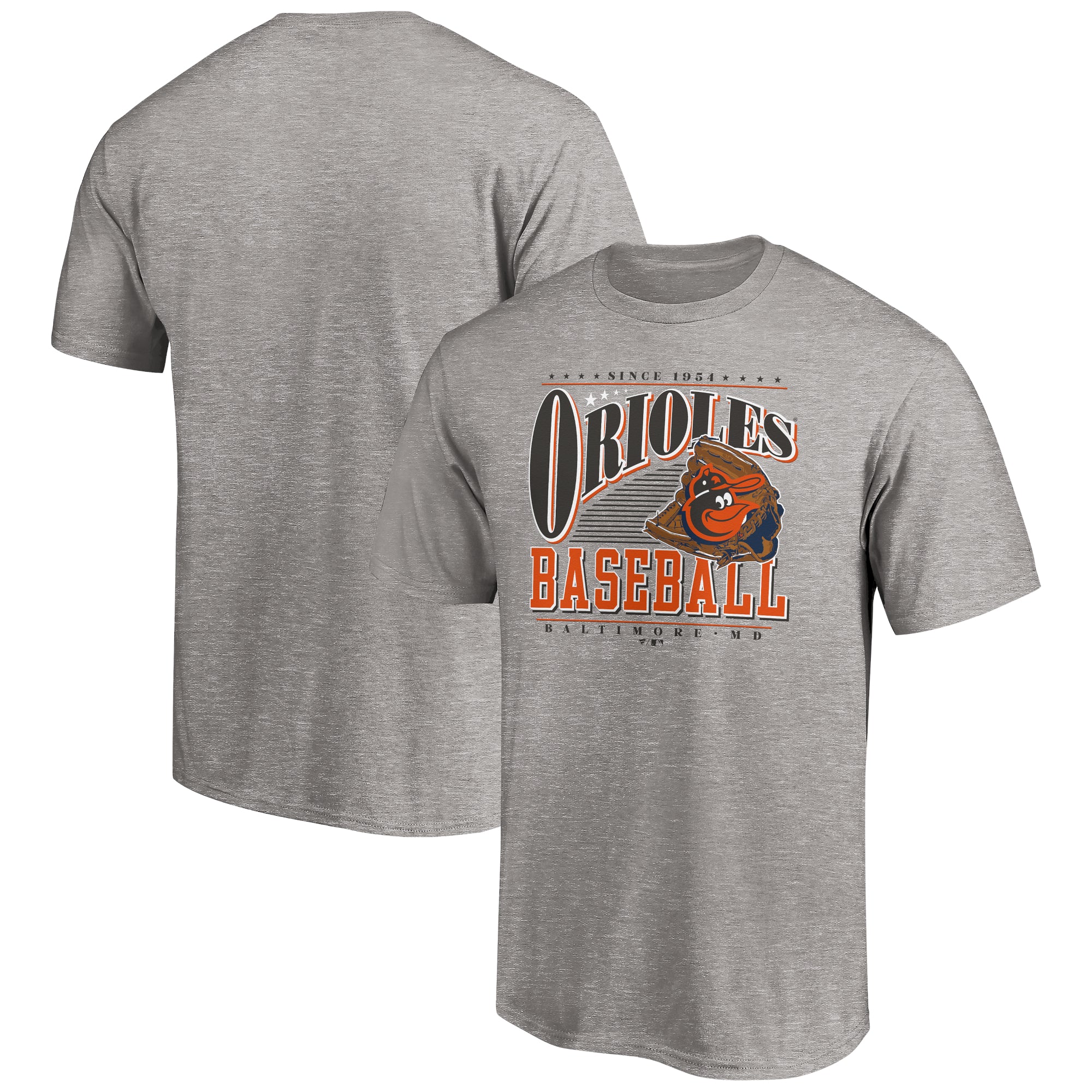Men's Heather Gray Baltimore Orioles Cooperstown Collection Winning Time T-Shirt