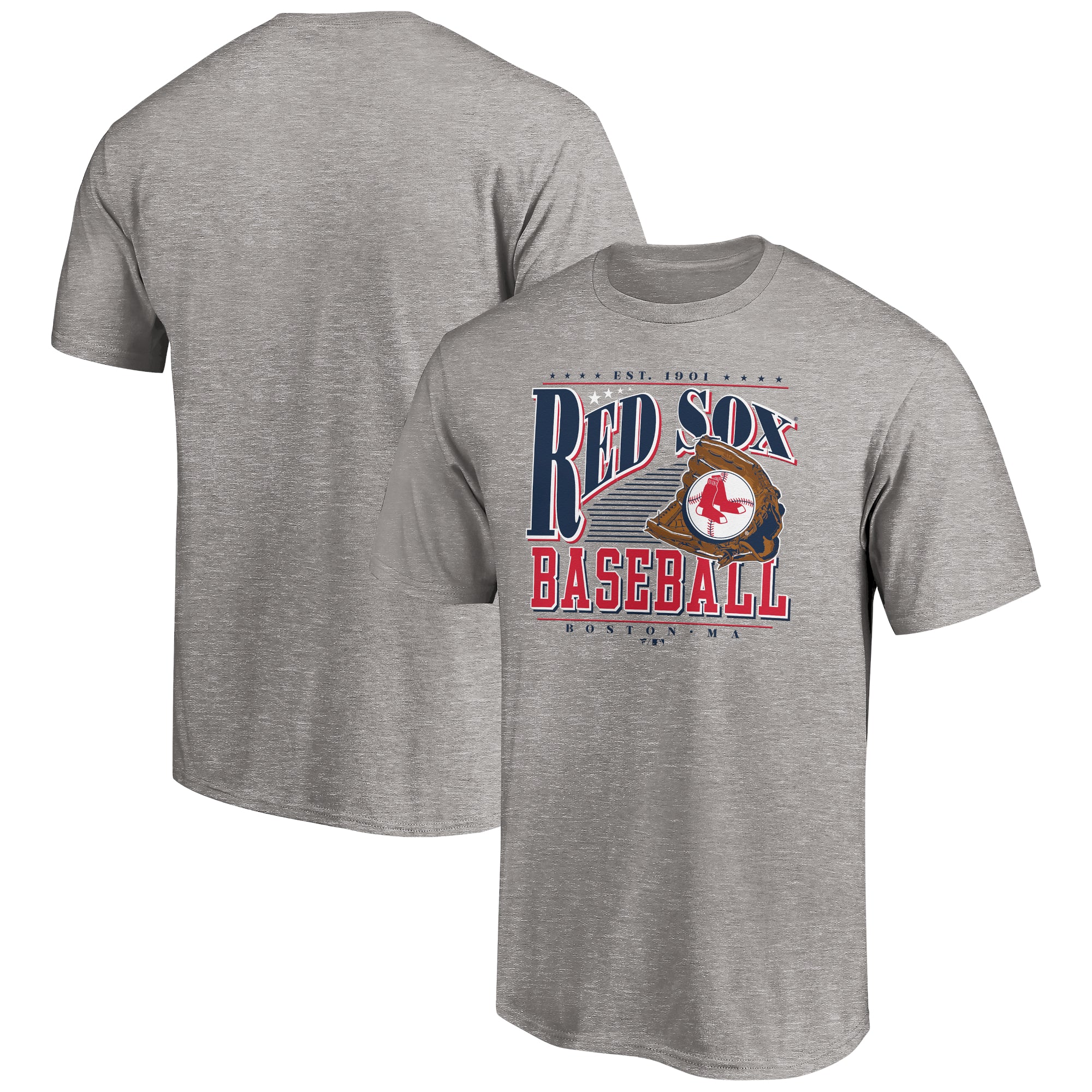 Men's Heather Gray Boston Red Sox Cooperstown Collection Winning Time T-Shirt
