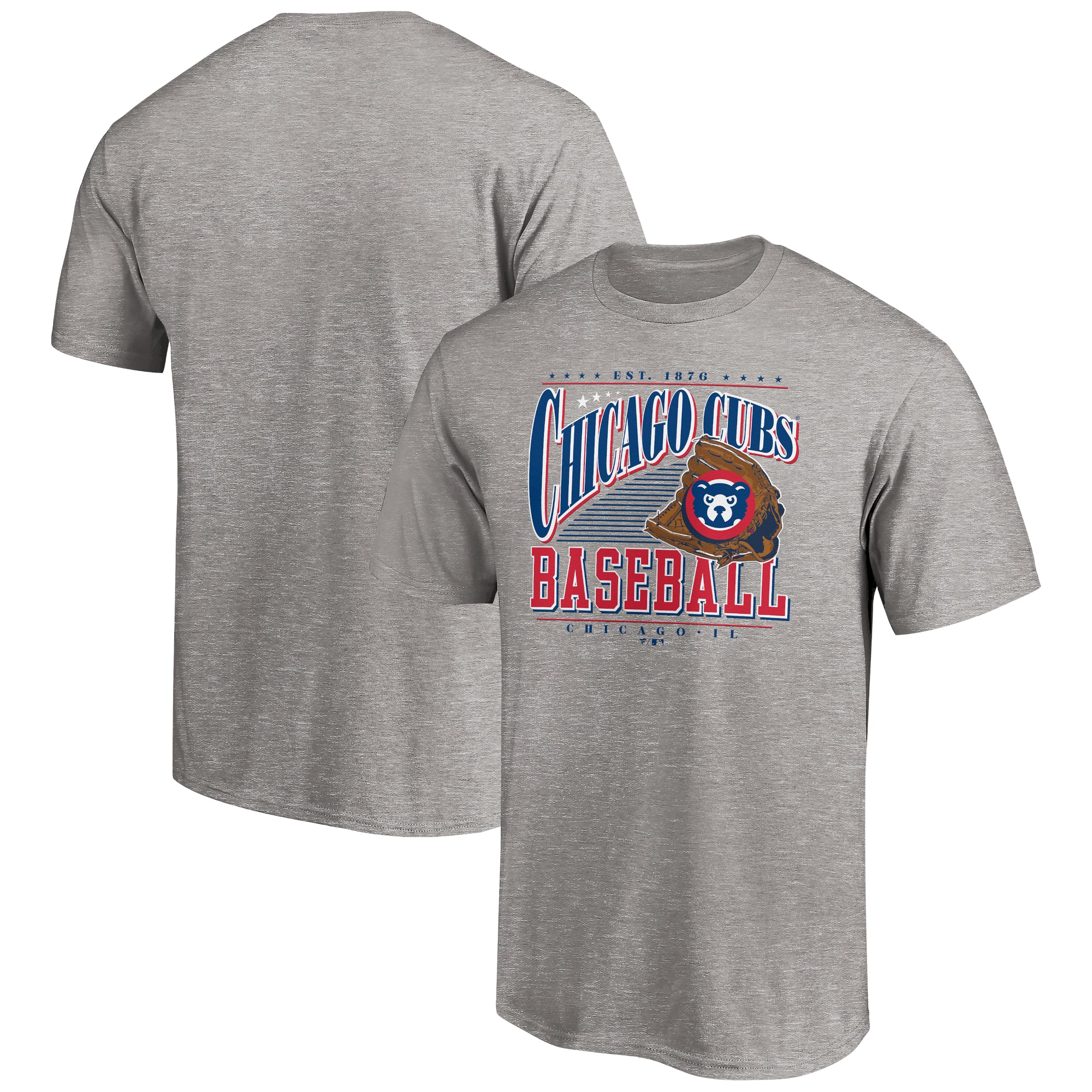 Men's Heather Gray Chicago Cubs Cooperstown Collection Winning Time T-Shirt