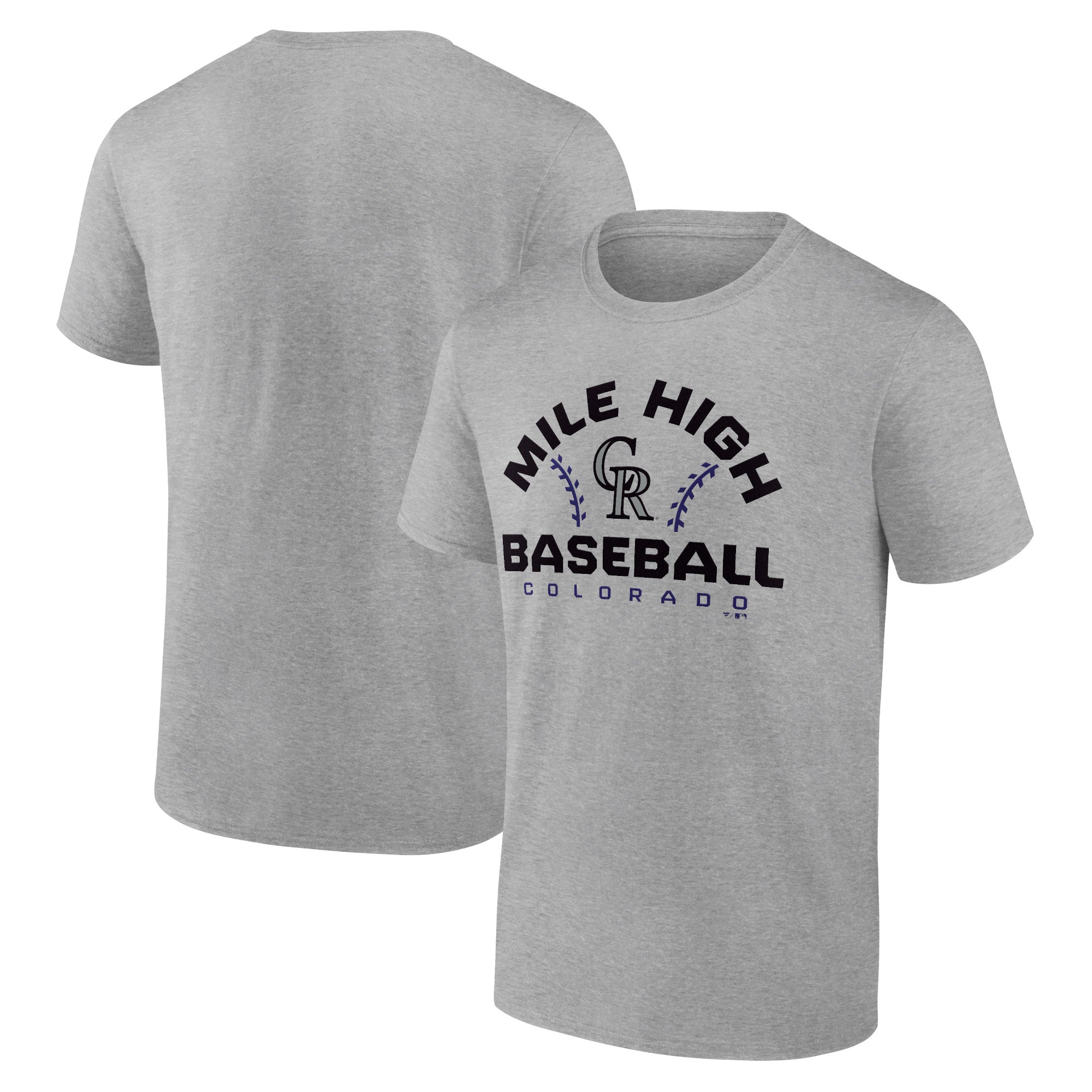 Men's Heather Gray Colorado Rockies Team Go For Two T-Shirt