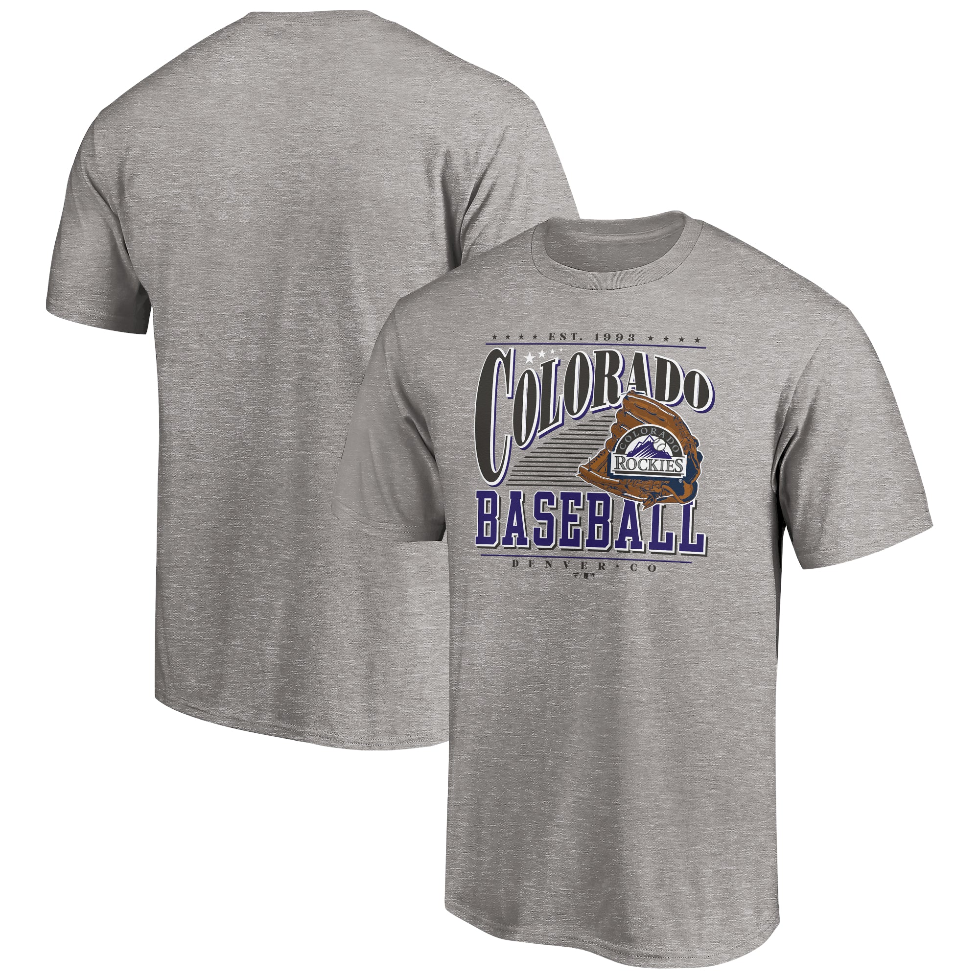 Men's Heather Gray Colorado Rockies Cooperstown Collection Winning Time T-Shirt