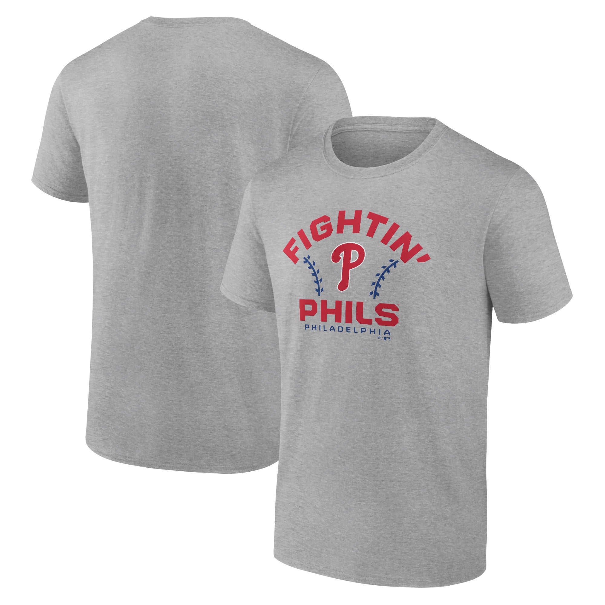 Men's Heather Gray Philadelphia Phillies Team Go For Two T-Shirt