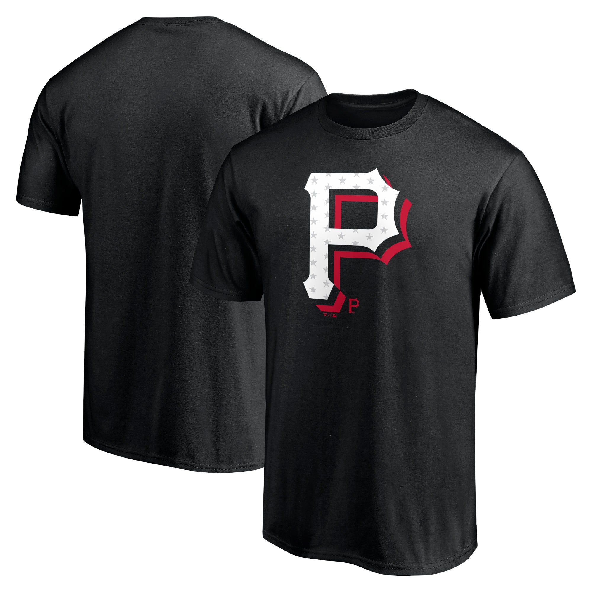 Men's Black Pittsburgh Pirates Red White and Team T-Shirt
