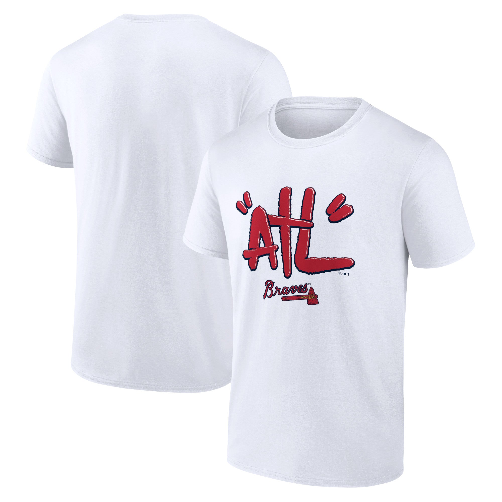 Men's White Atlanta Braves ATL Tag T-Shirt