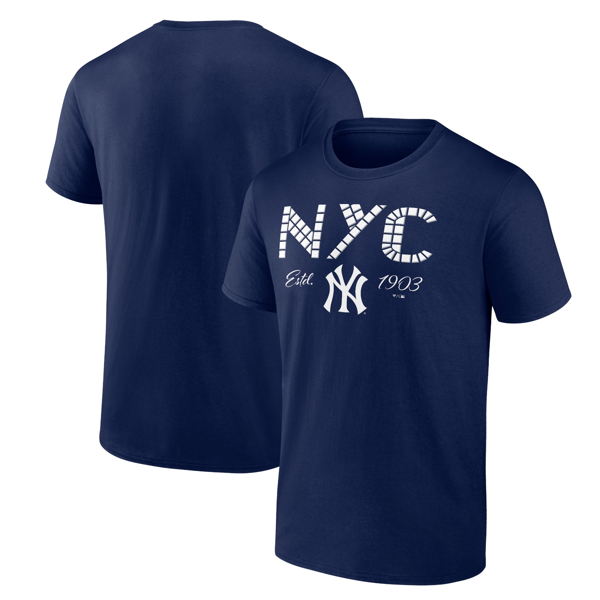 Men's Navy New York Yankees Tiles T-Shirt