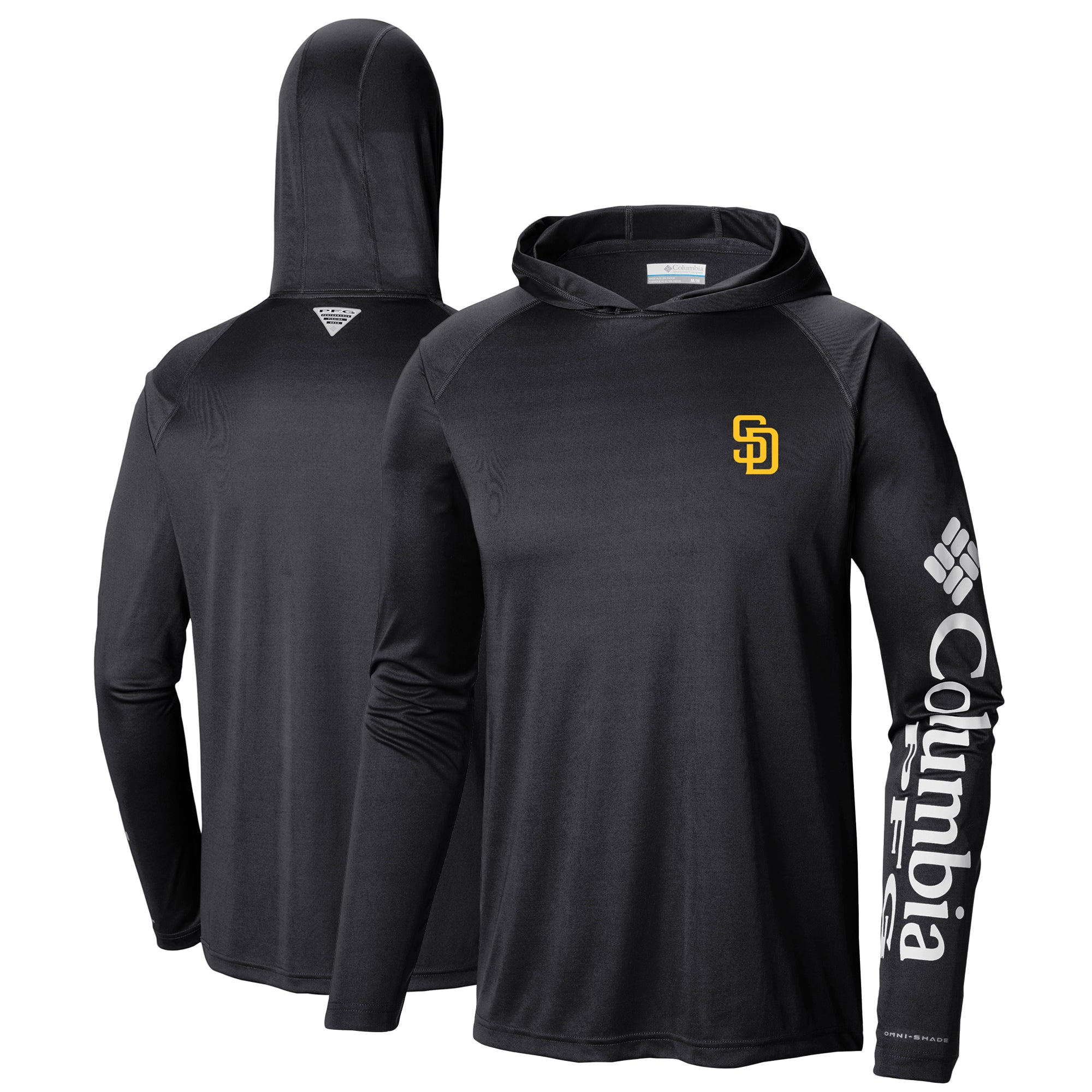 Men's Columbia Black San Diego Padres Terminal Tackle Long Sleeve Hoodie T-Shirt