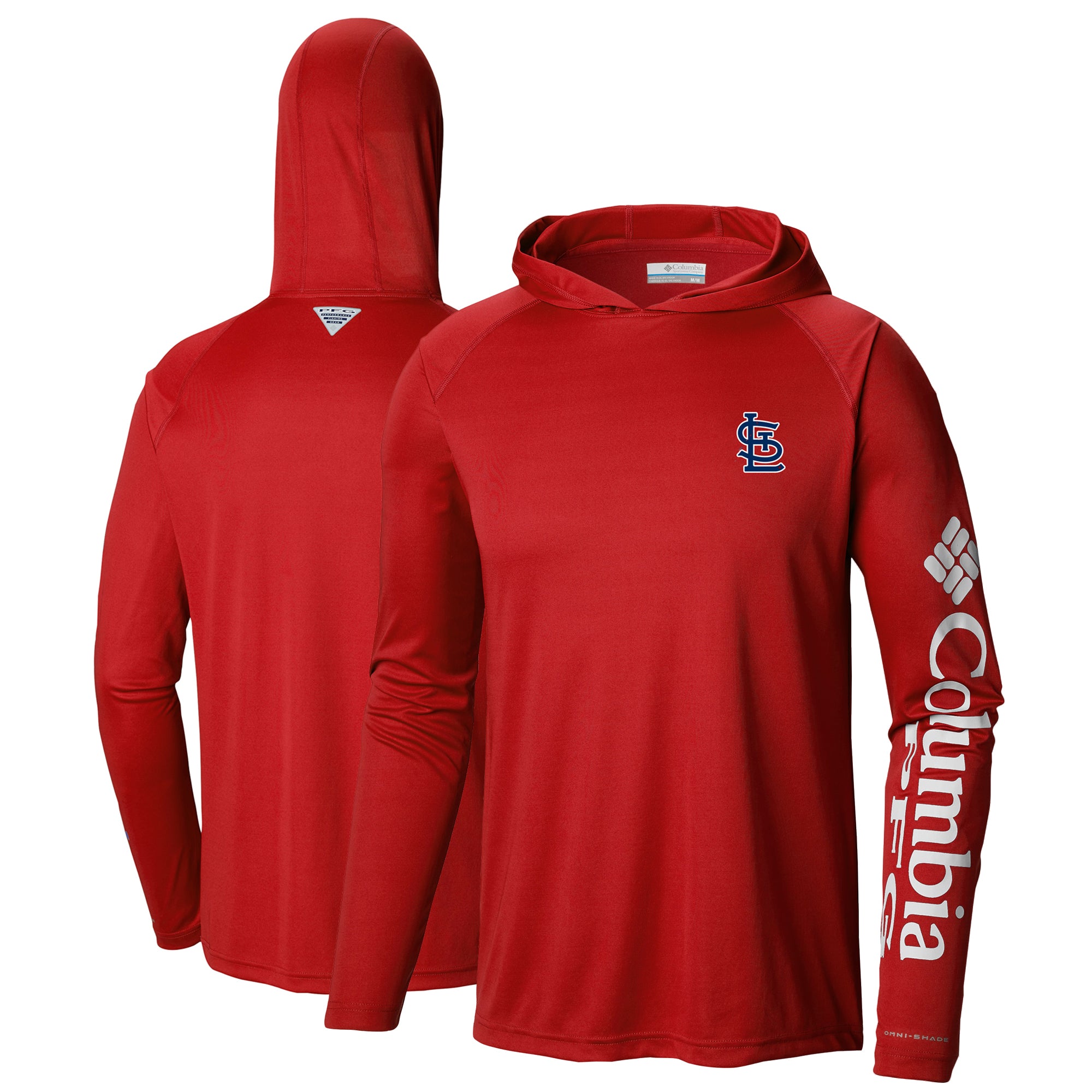 Men's Columbia Red St. Louis Cardinals Terminal Tackle Long Sleeve Hoodie T-Shirt