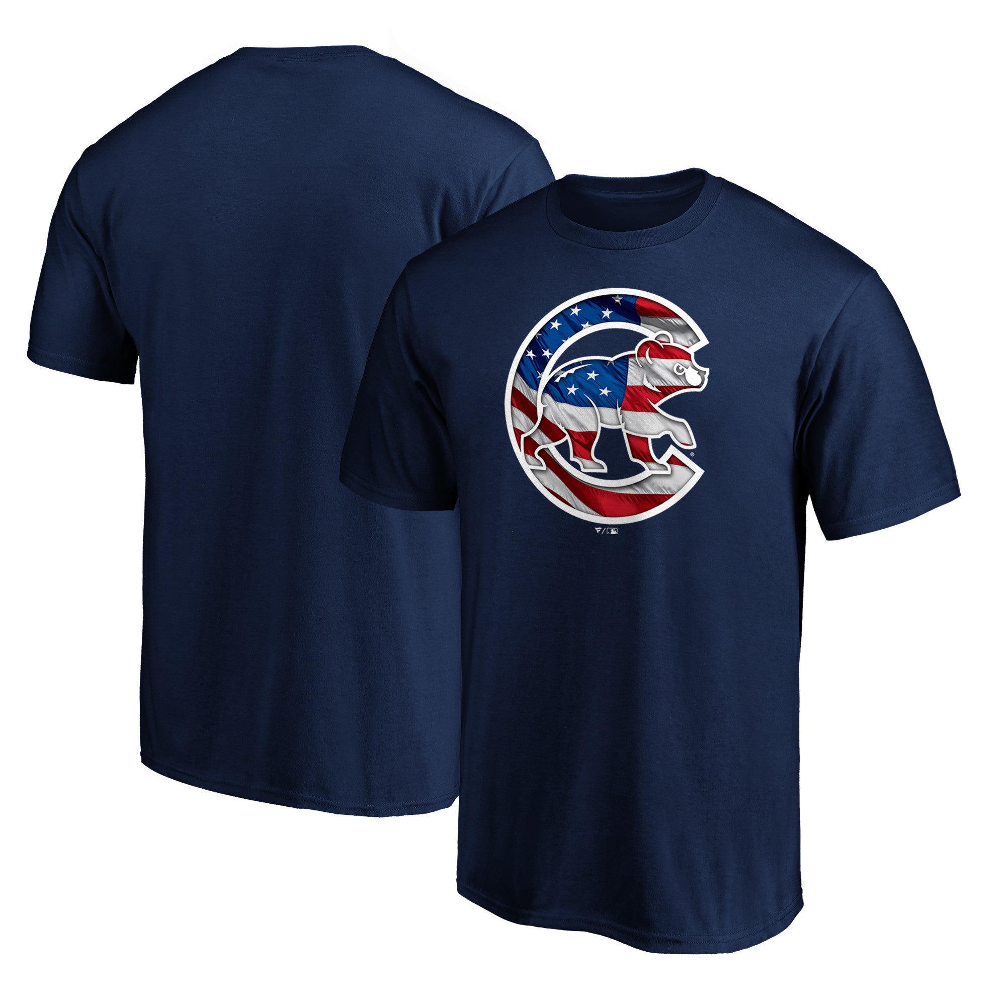Men's Navy Chicago Cubs Team Banner Wave T-Shirt