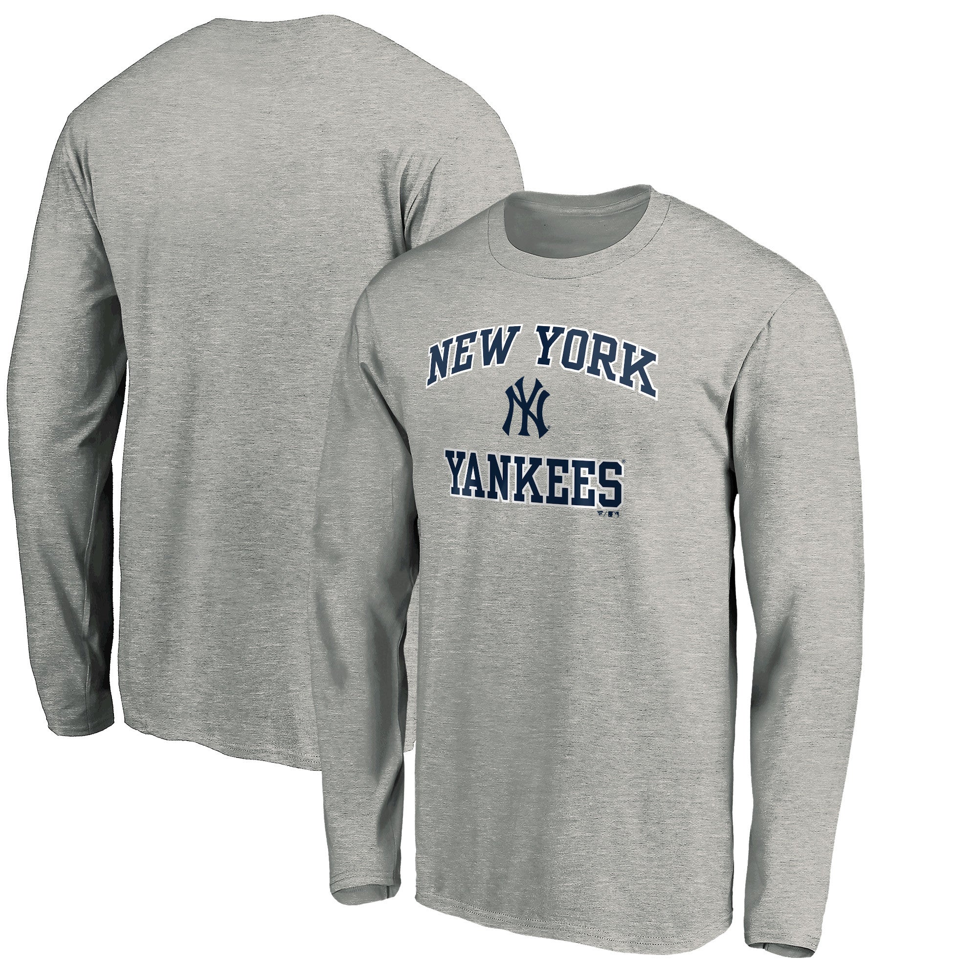 Men's Heather Gray New York Yankees Team Heart & Soul Long Sleeve T-Shirt