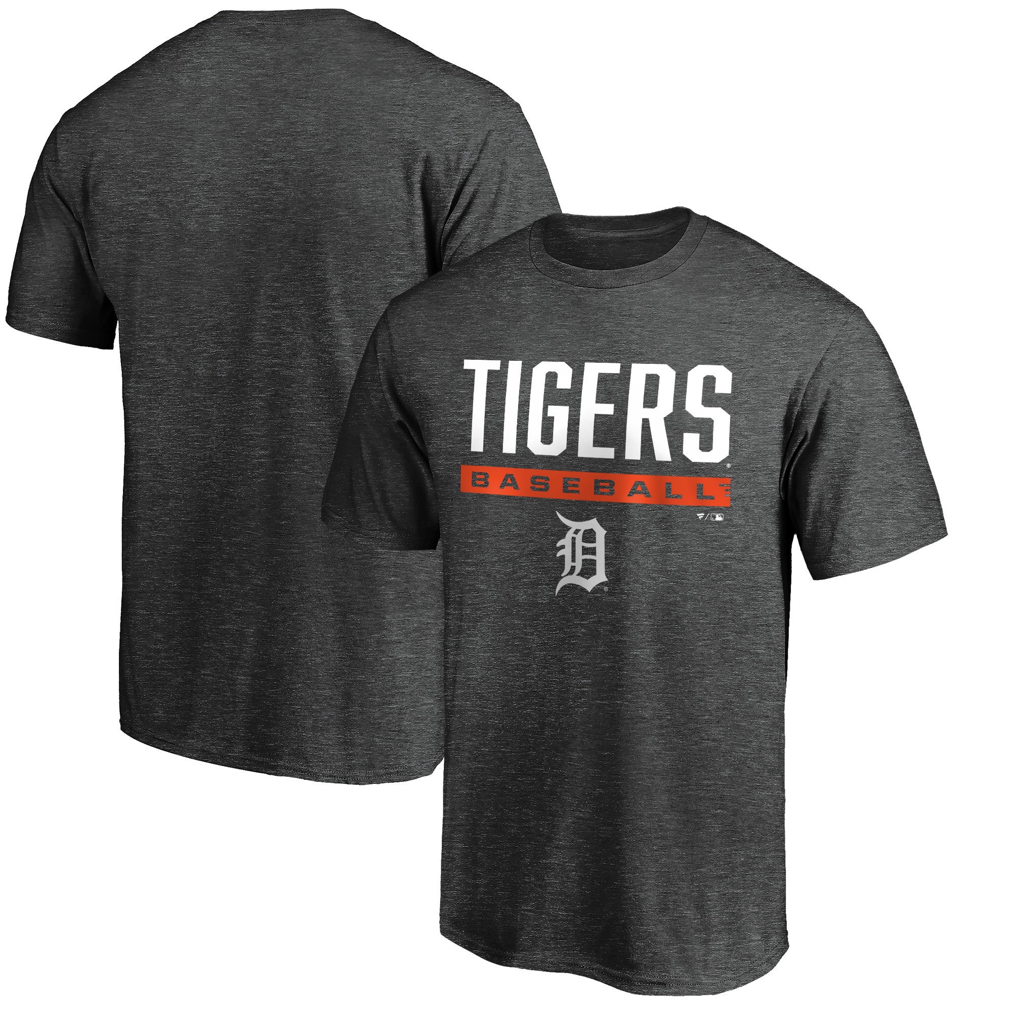 Men's Charcoal Detroit Tigers Team Win Stripe T-Shirt