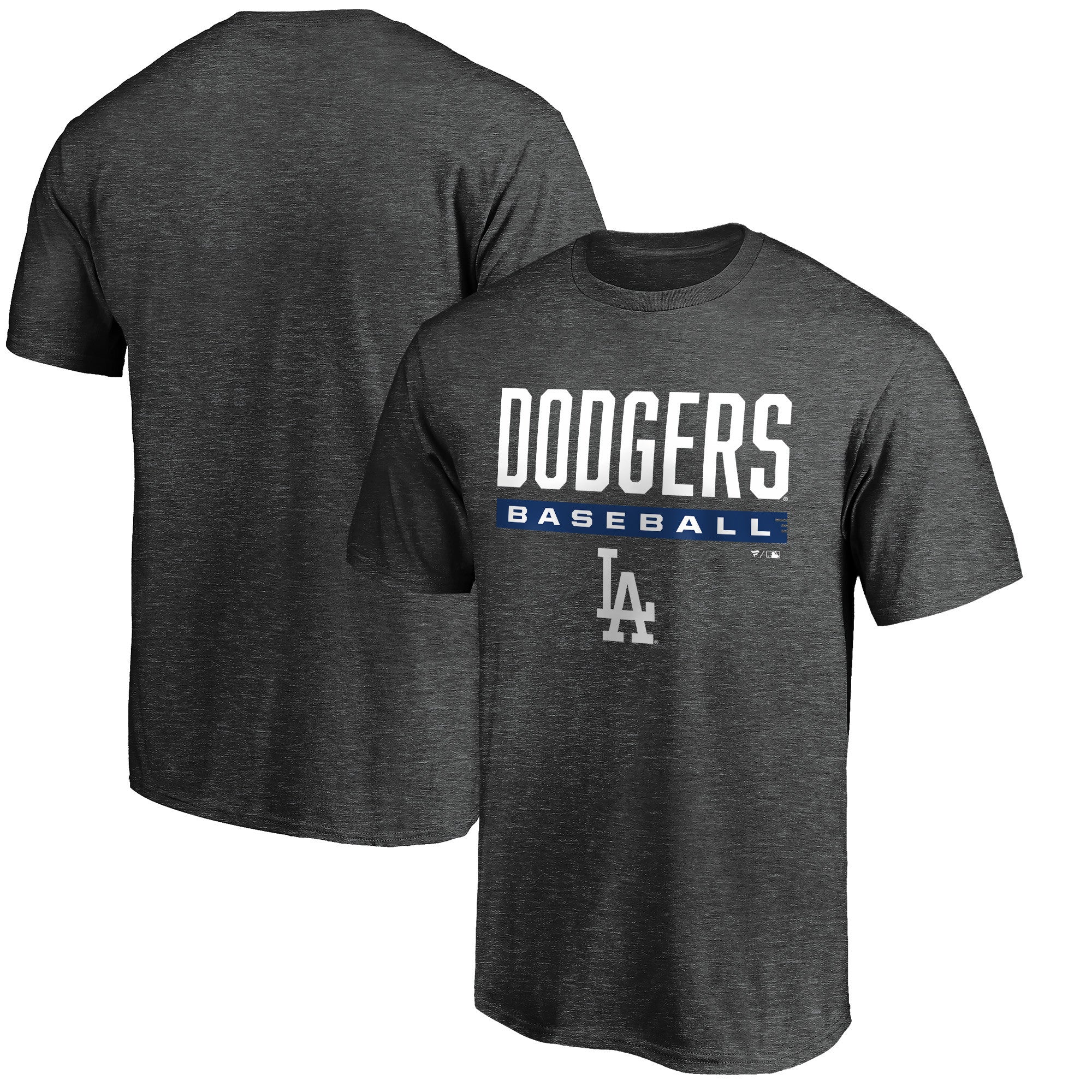 Men's Charcoal Los Angeles Dodgers Team Win Stripe T-Shirt