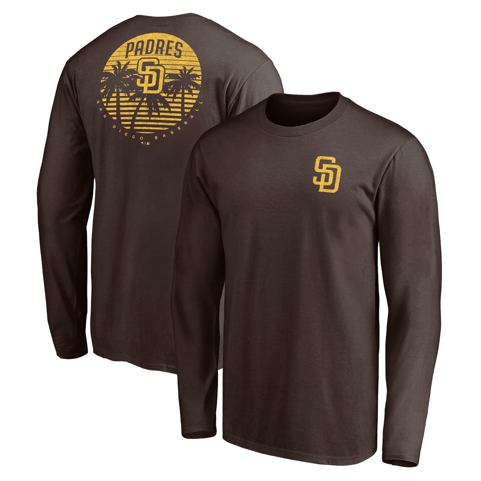 Men's Brown San Diego Padres Team Hometown Collection Palm Sunset Long Sleeve T-Shirt
