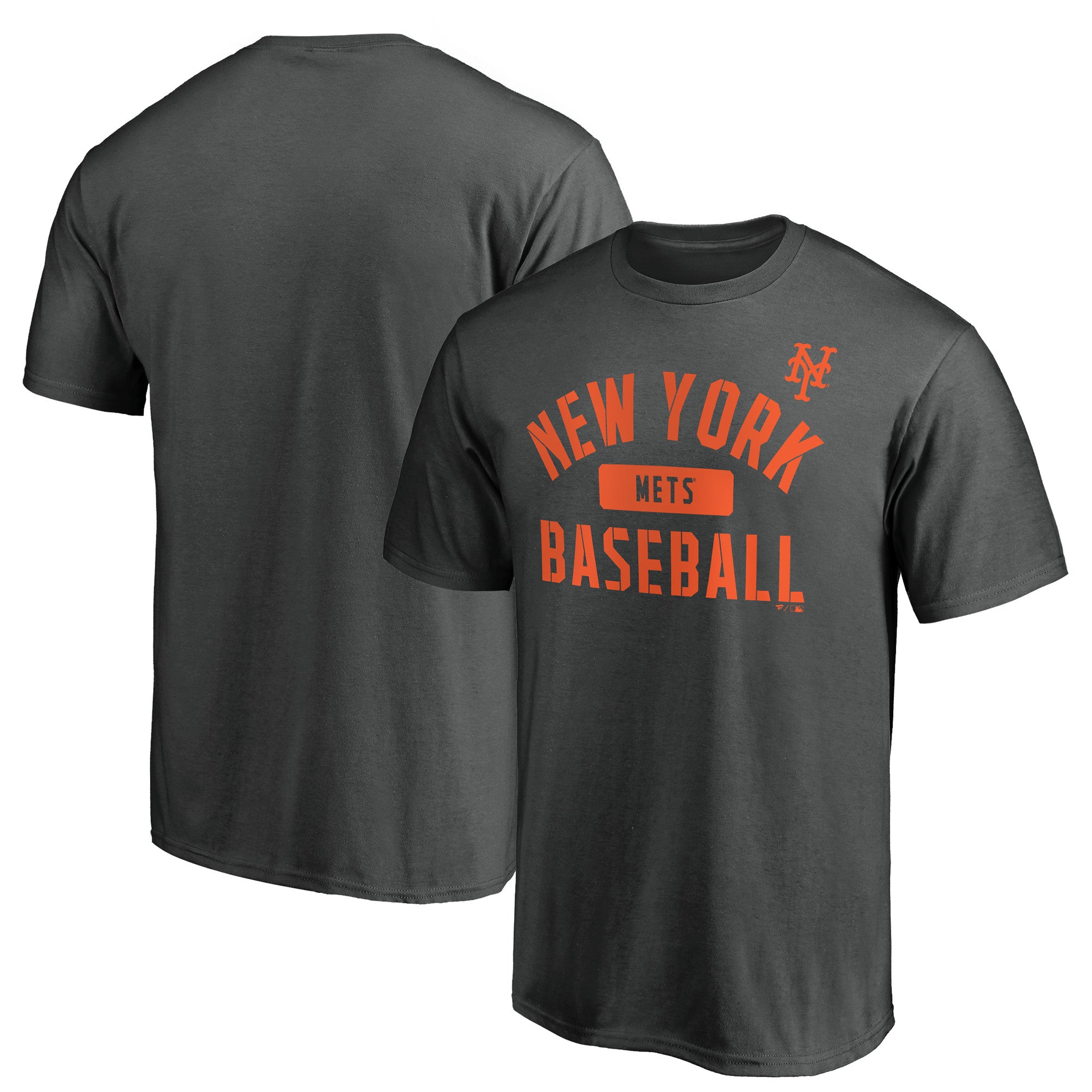 Men's Charcoal New York Mets Team Primary Pill T-Shirt