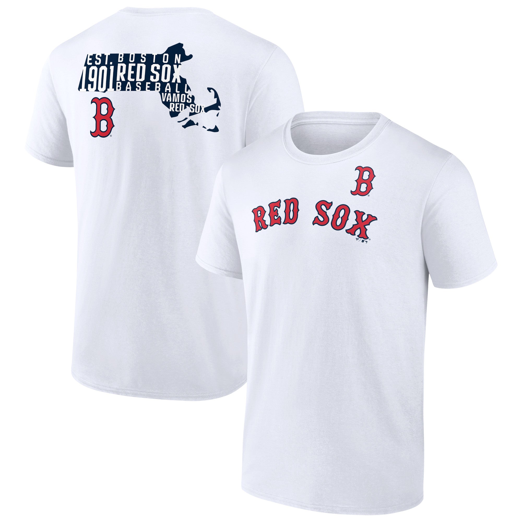 Men's White Boston Red Sox Team Hot Shot T-Shirt