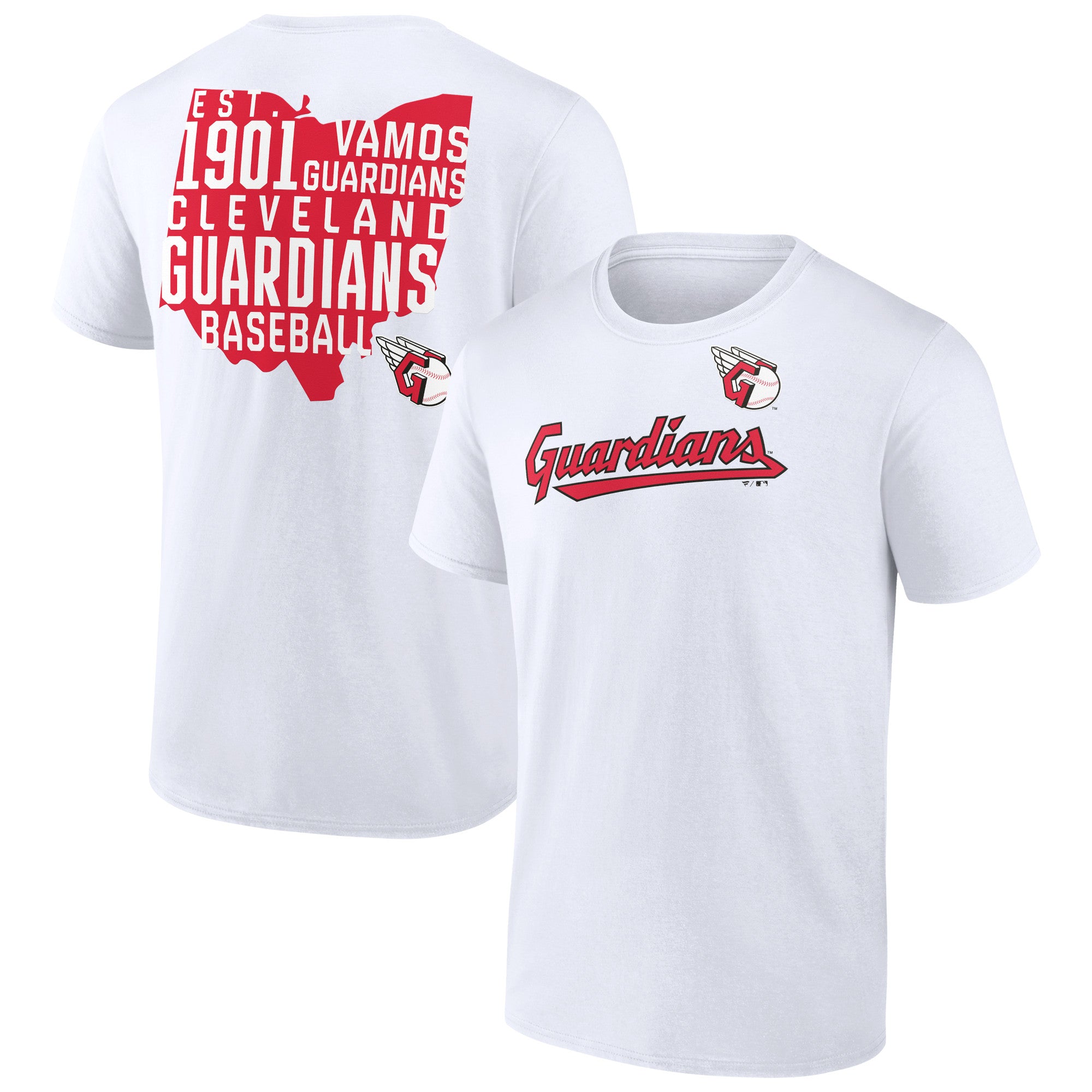 Men's White Cleveland Guardians Team Hot Shot T-Shirt