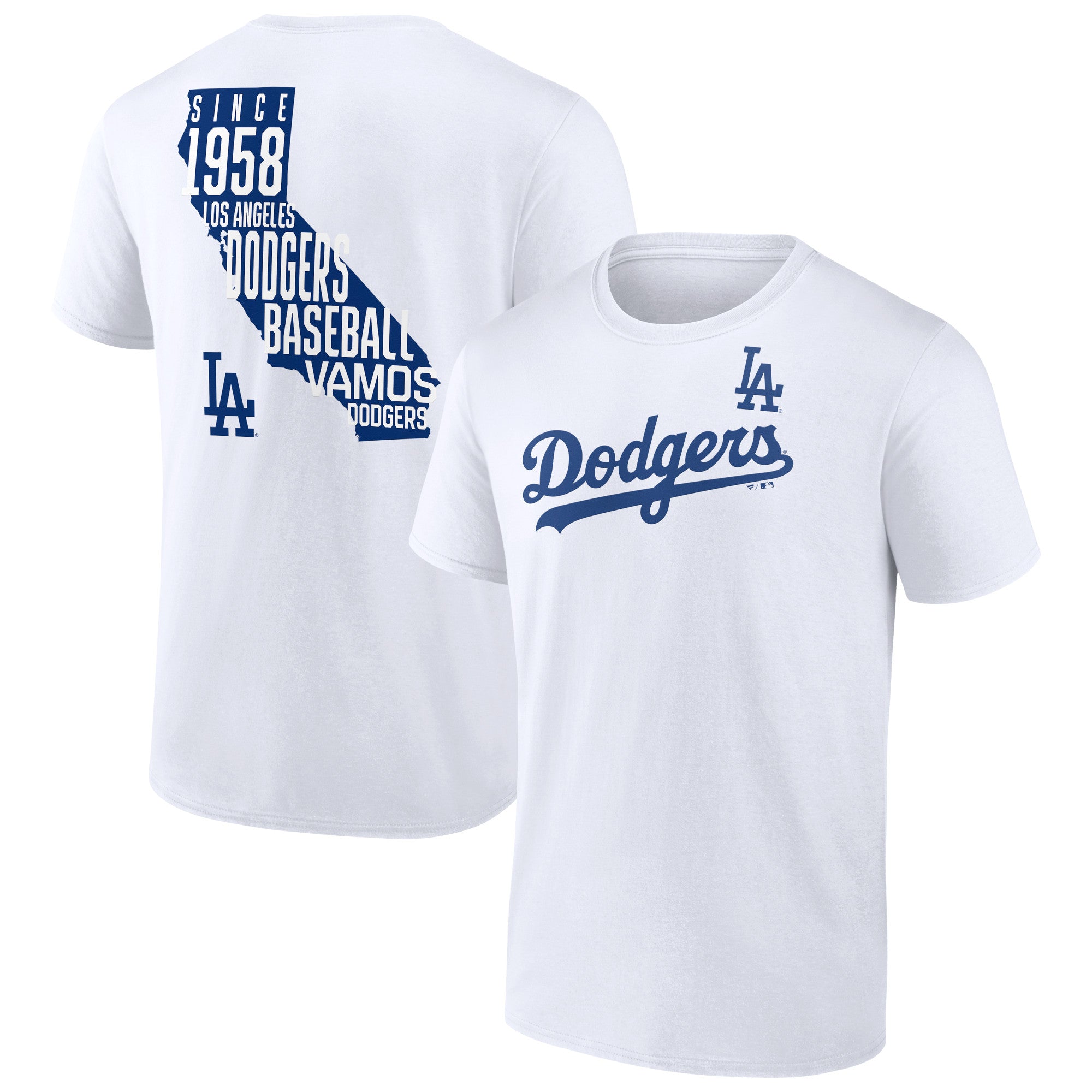 Men's White Los Angeles Dodgers Team Hot Shot T-Shirt