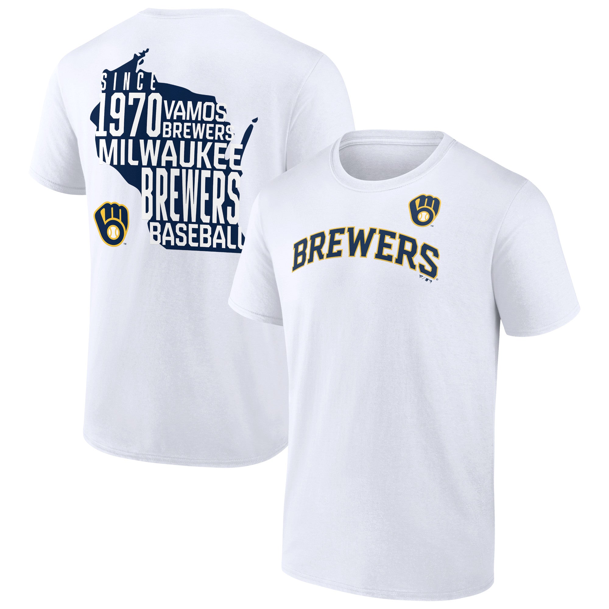 Men's White Milwaukee Brewers Team Hot Shot T-Shirt