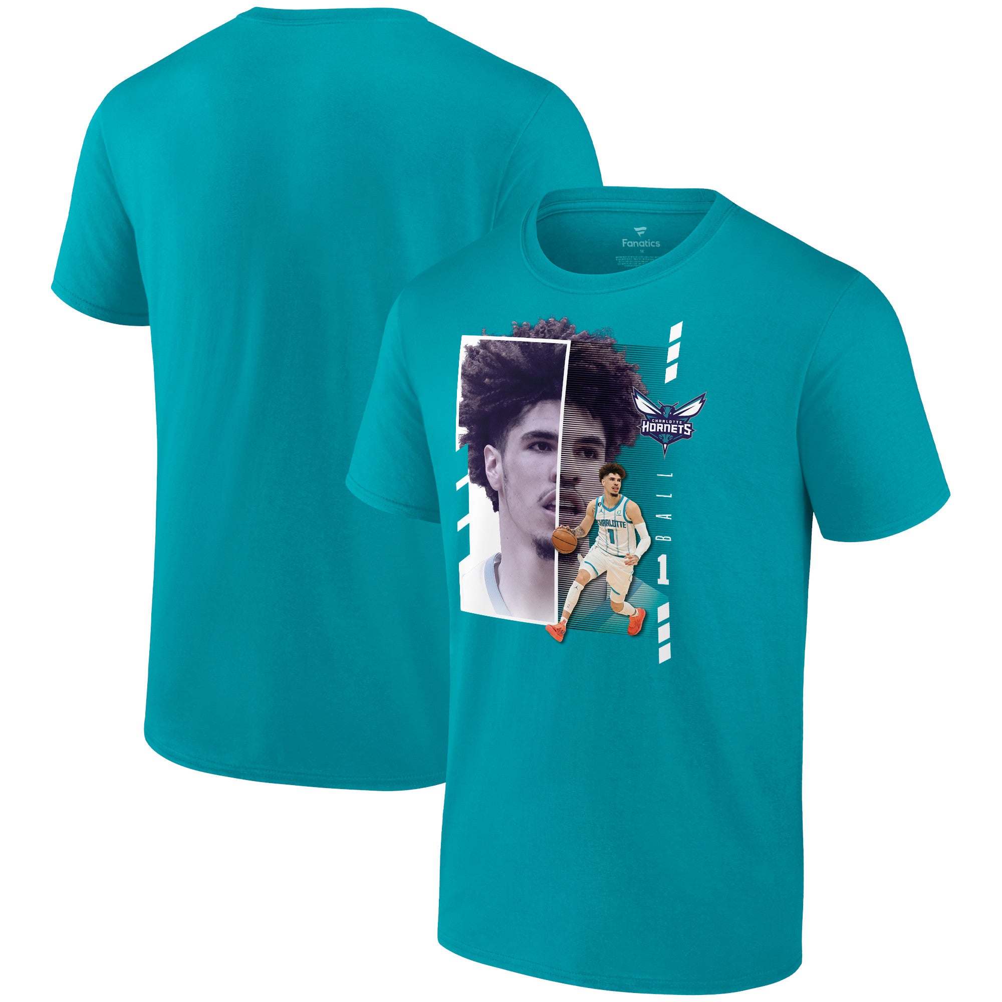 Men's LaMelo Ball Aqua Charlotte Hornets Jump Pass T-Shirt
