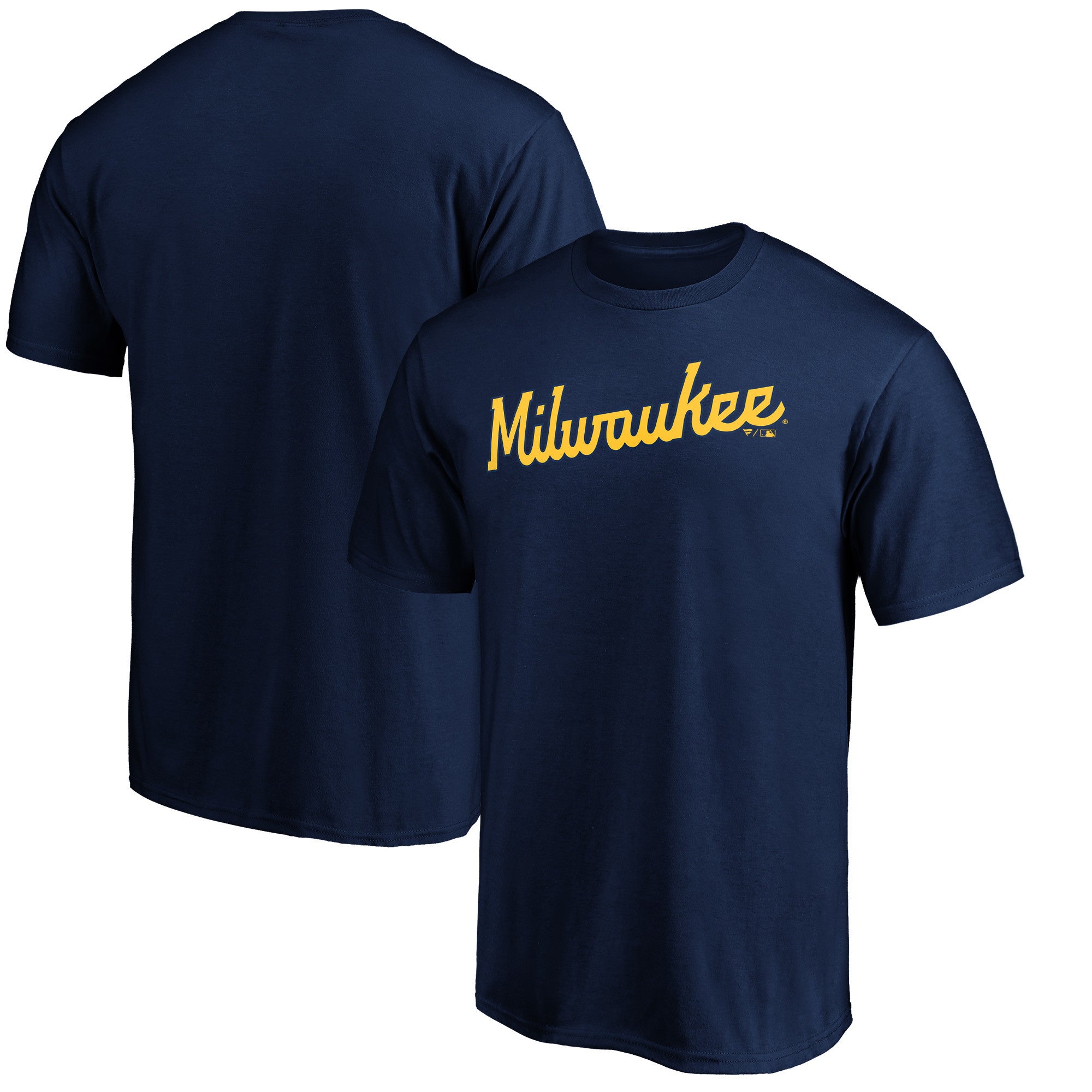 Men's Navy Milwaukee Brewers Official Team Wordmark T-Shirt