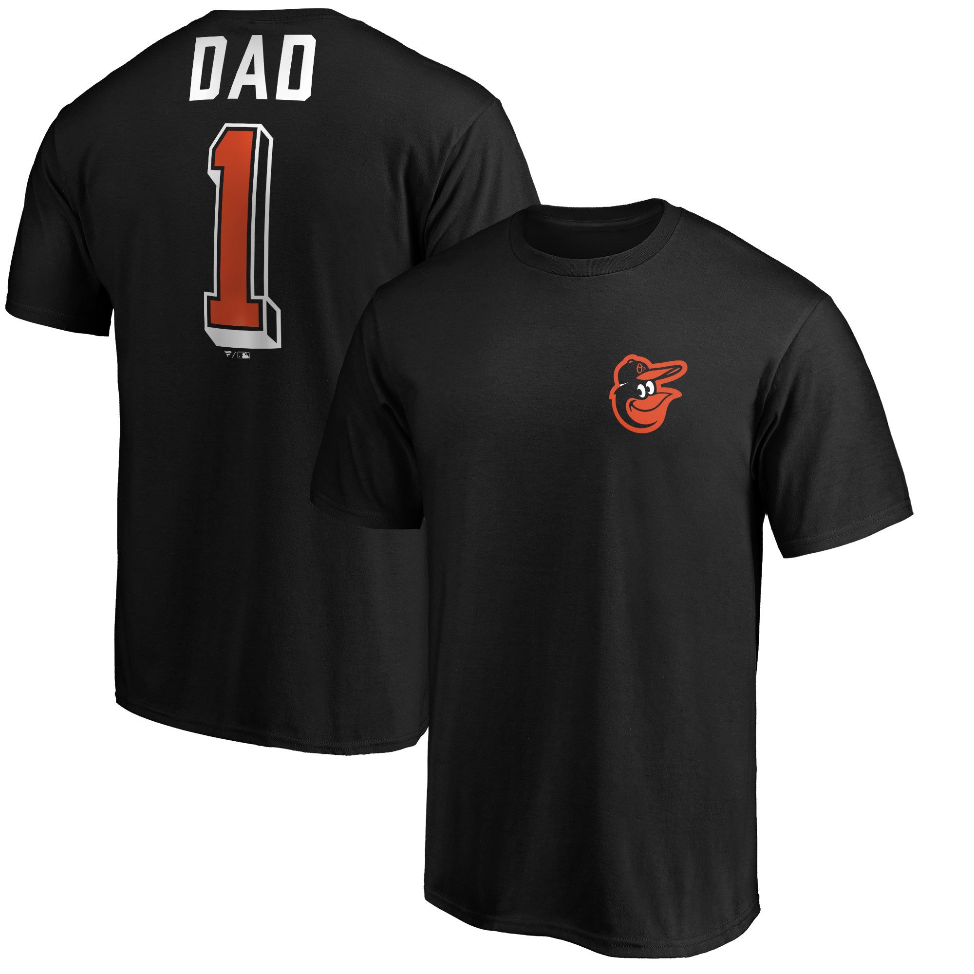 Men's Black Baltimore Orioles Number One Dad T-Shirt