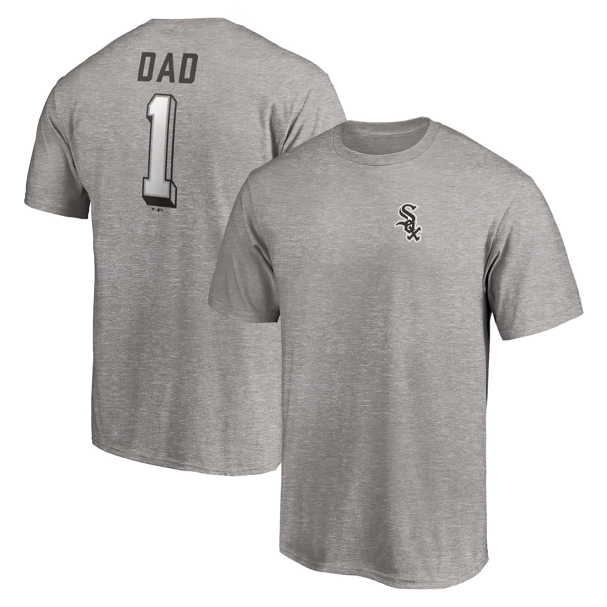 Men's Heather Gray Chicago White Sox Number One Dad T-Shirt