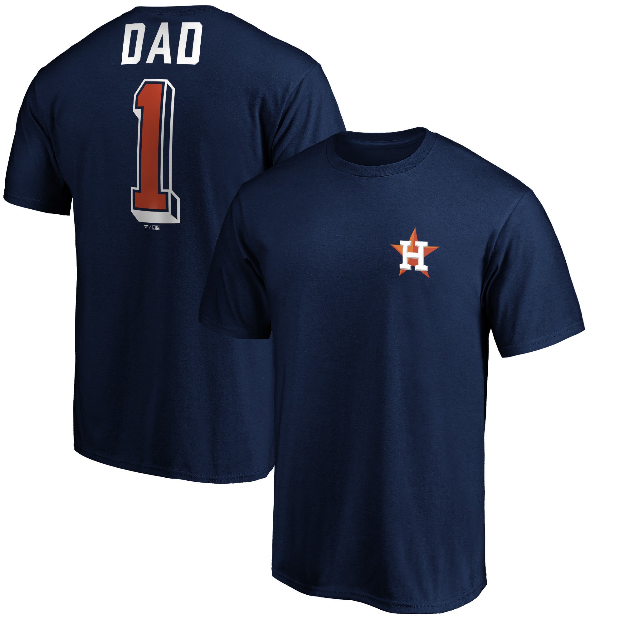 Men's Navy Houston Astros Number One Dad T-Shirt