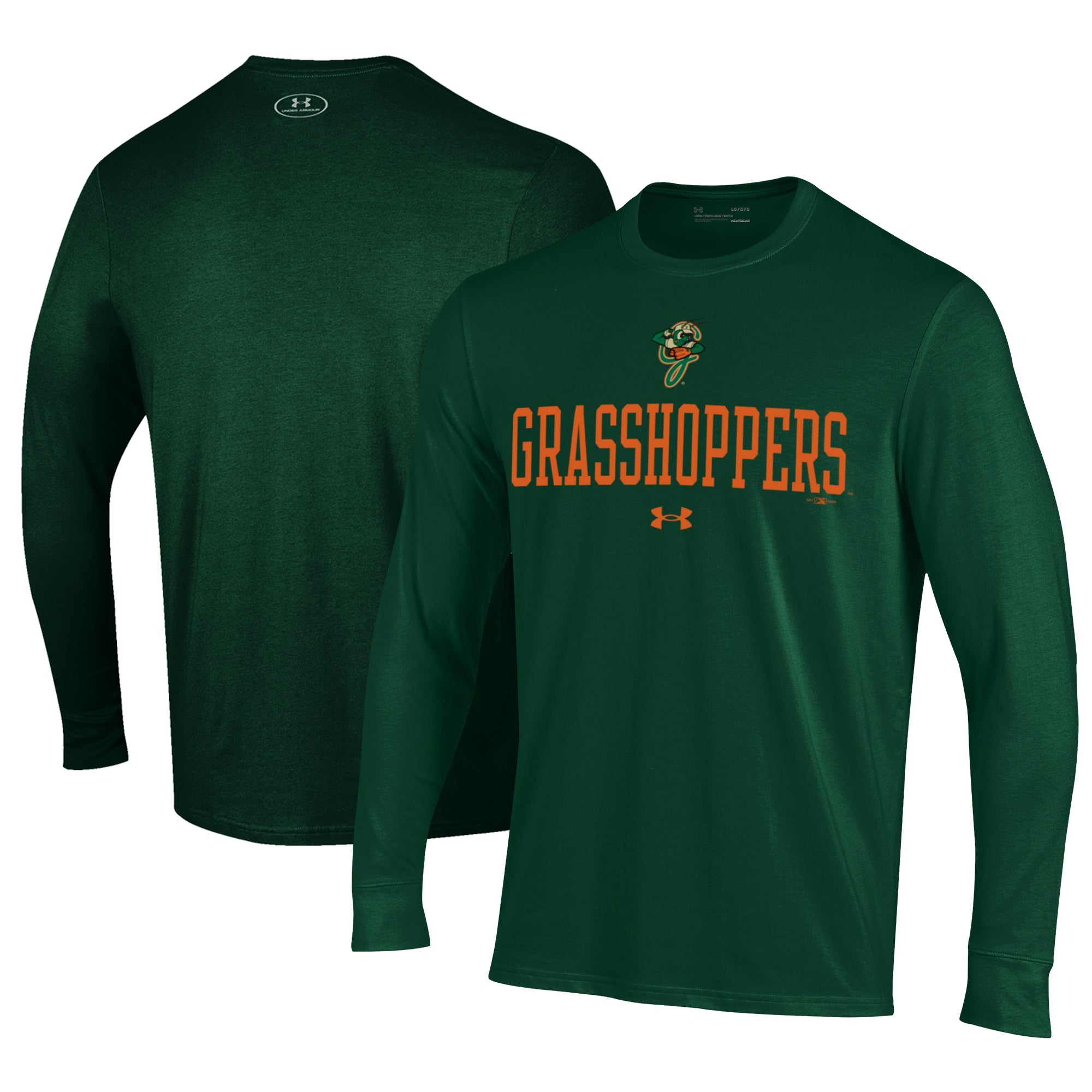 Men's Under Armour Green Greensboro Grasshoppers Performance Long Sleeve T-Shirt