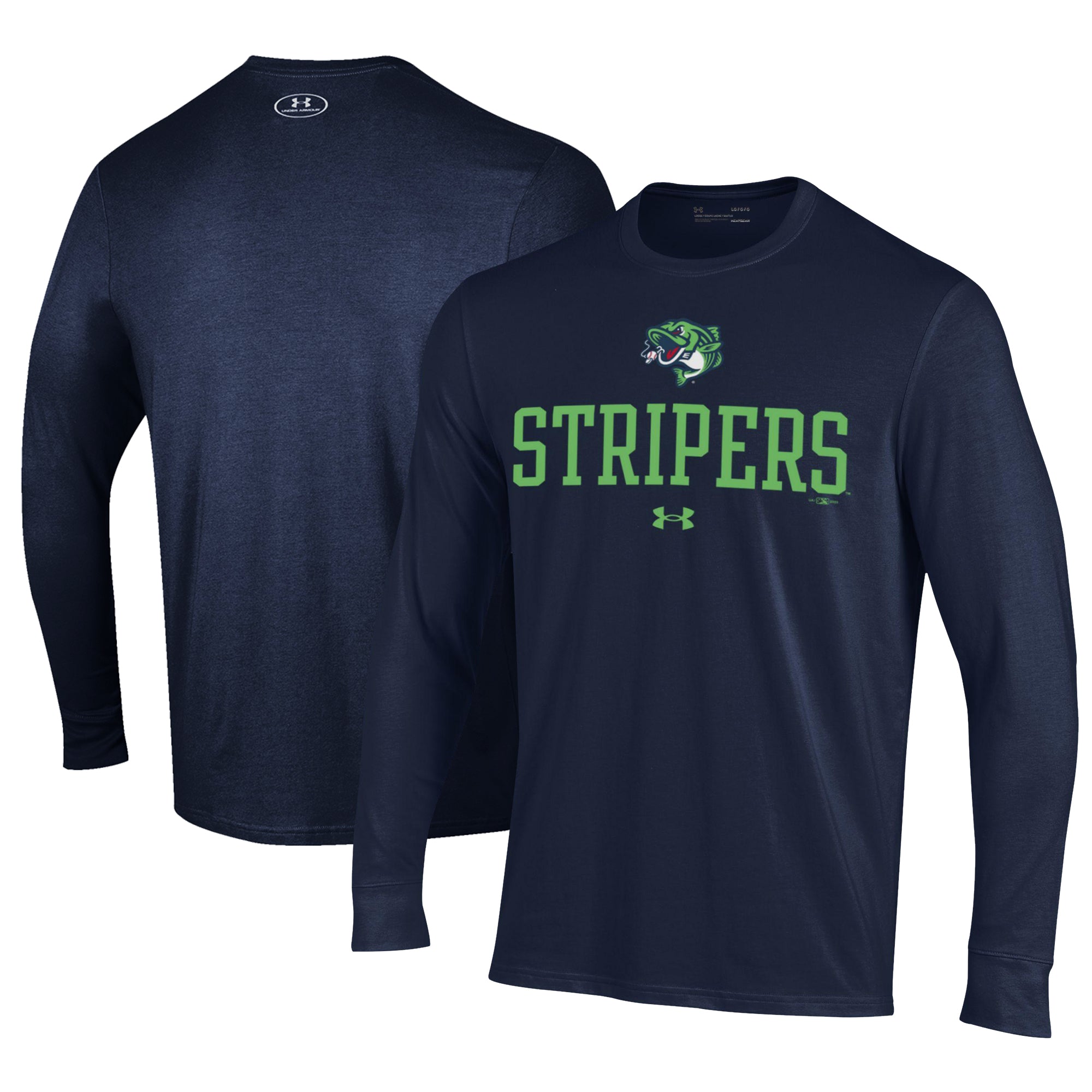 Men's Under Armour Navy Gwinnett Stripers Performance Long Sleeve T-Shirt