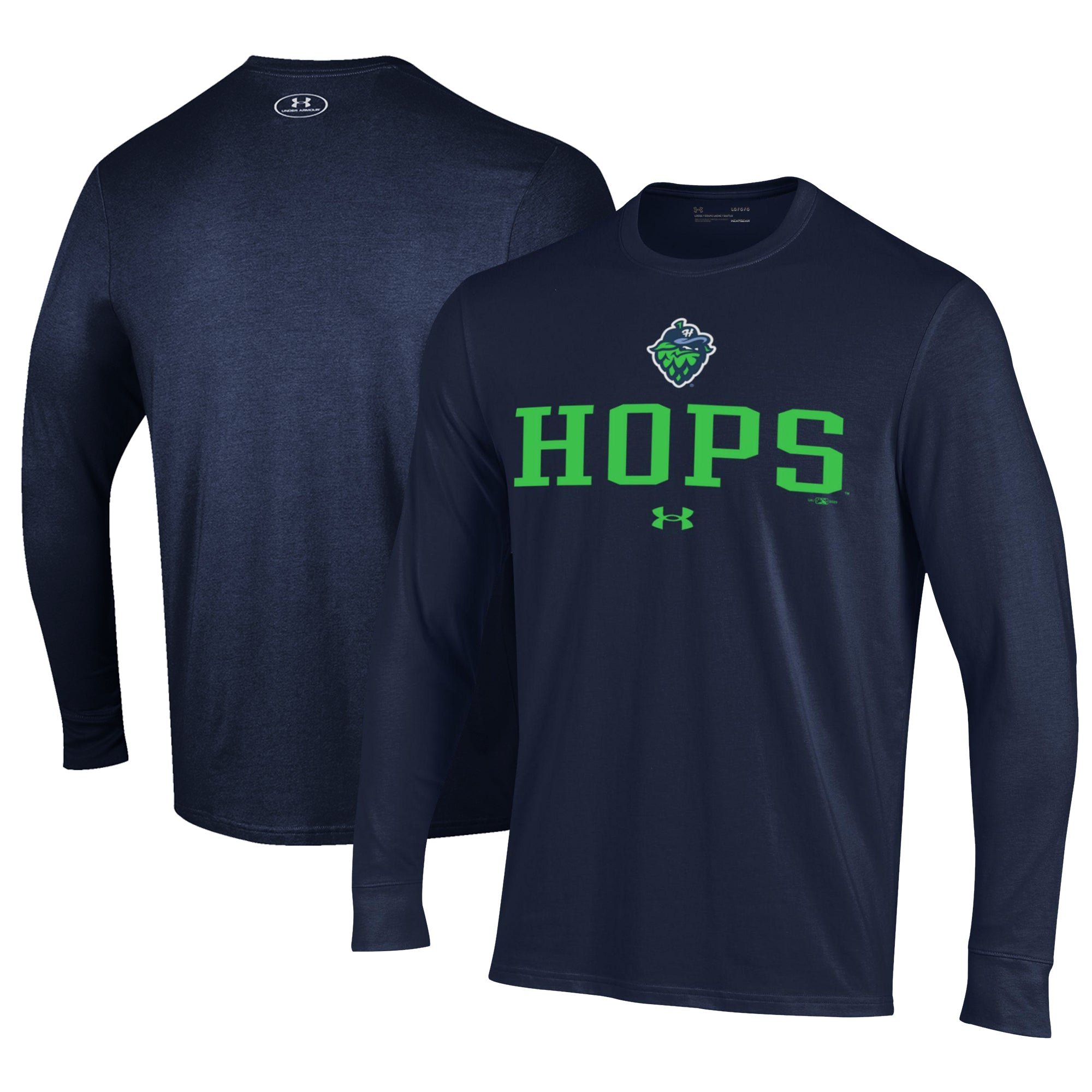 Men's Under Armour Navy Hillsboro Hops Performance Long Sleeve T-Shirt