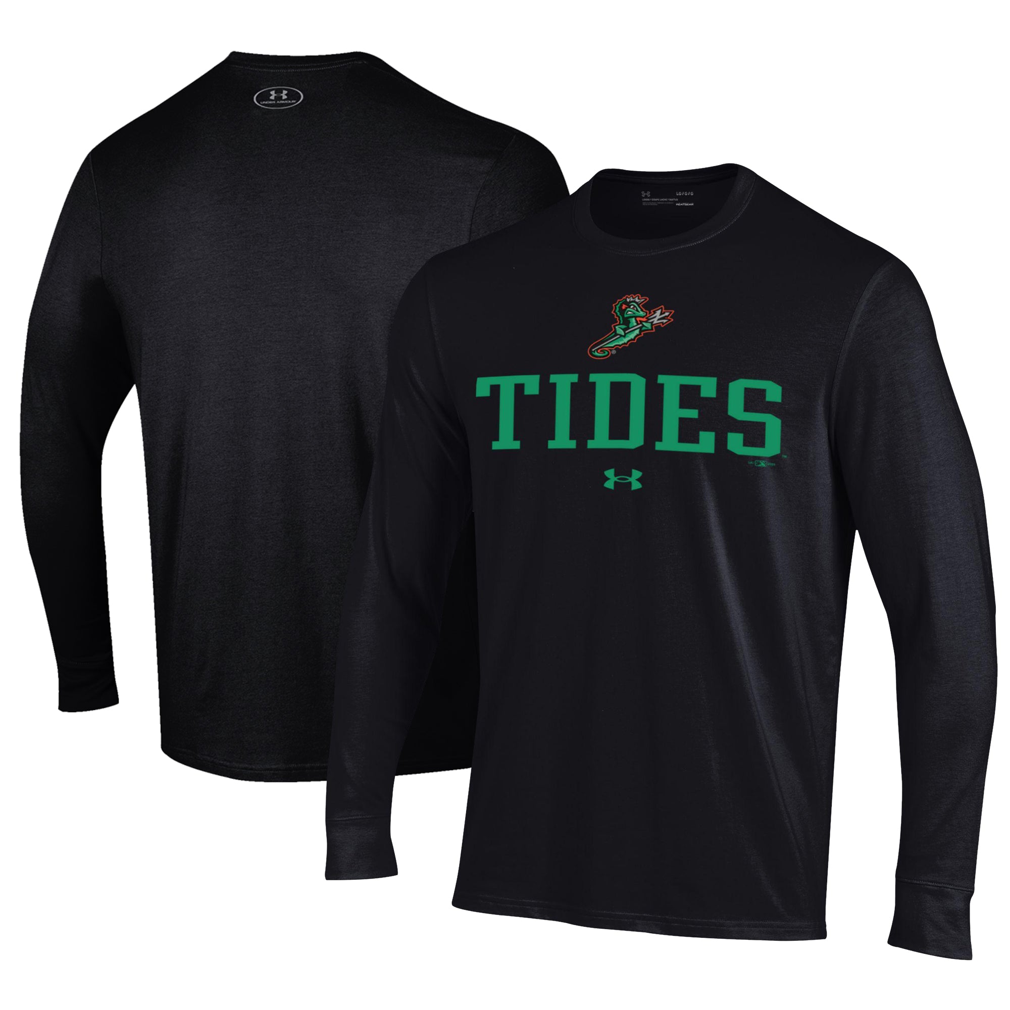 Men's Under Armour Black Norfolk Tides Performance Long Sleeve T-Shirt