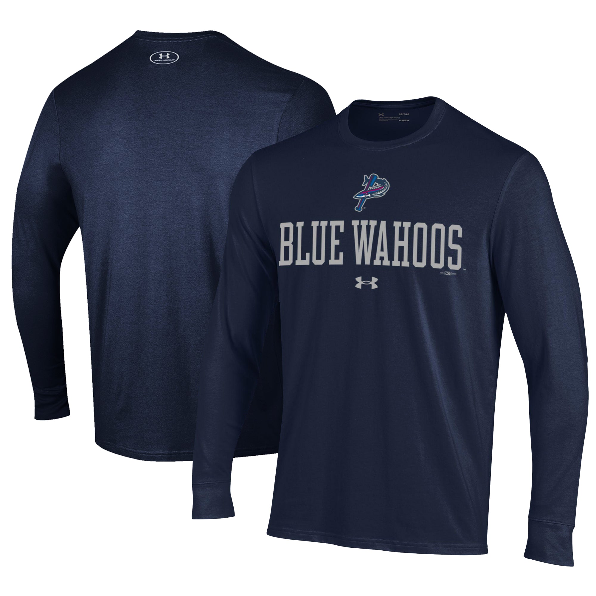 Men's Under Armour Navy Pensacola Blue Wahoos Performance Long Sleeve T-Shirt